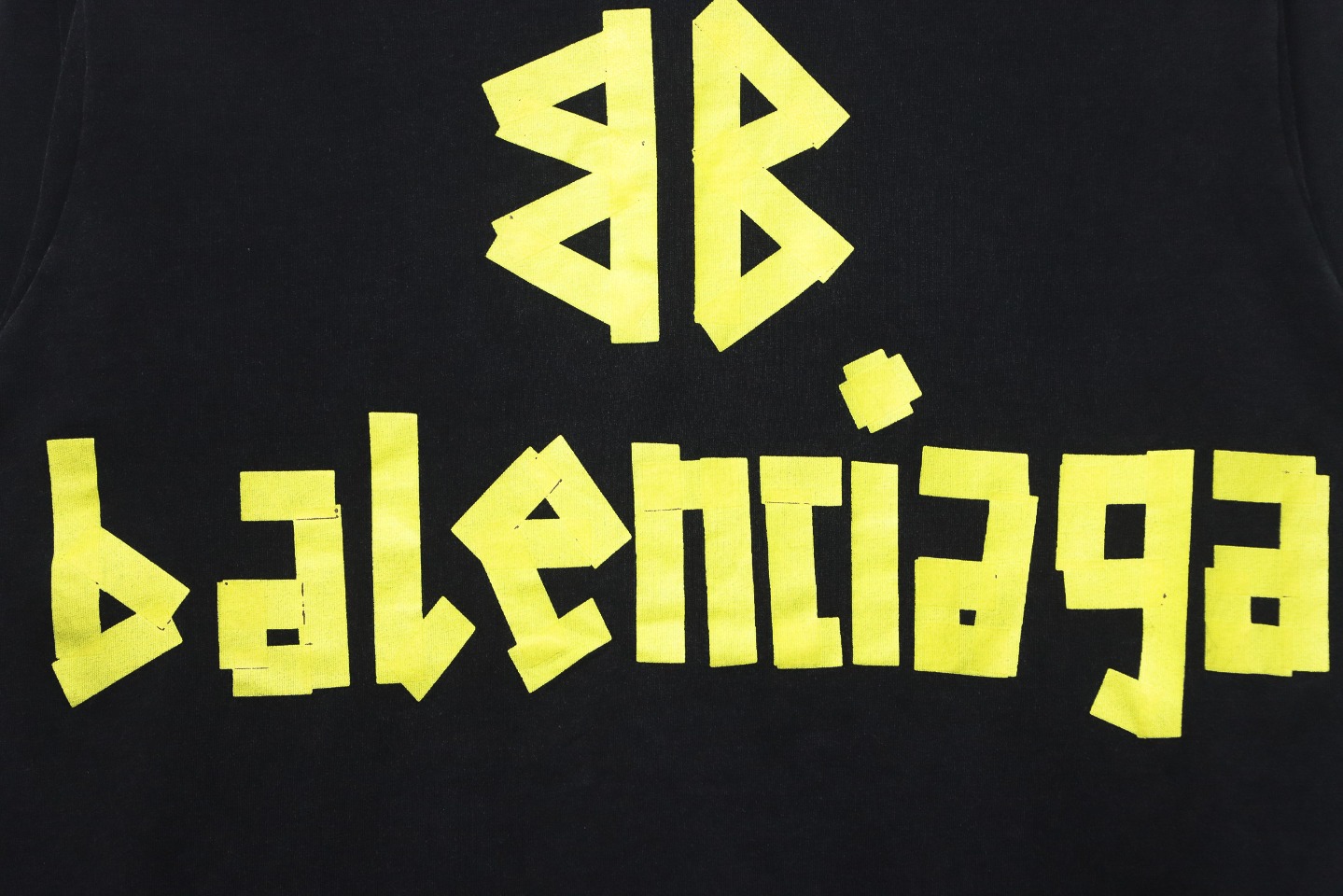 Balenciaga Masking Tape Crew Neck Long Sleeve T Black