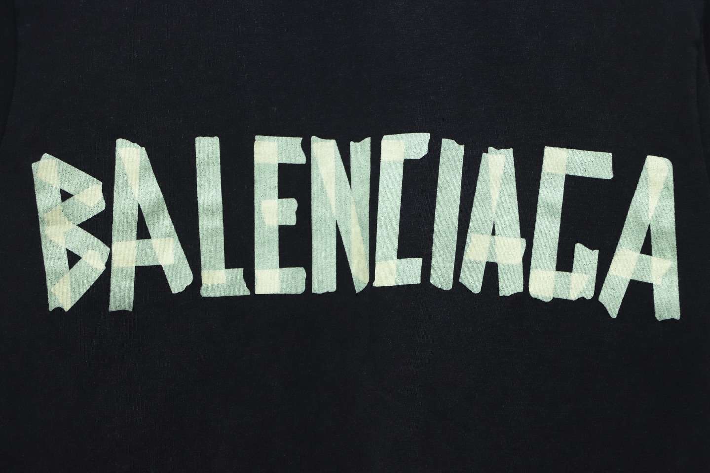 Balenciaga Masking Tape Crew Neck Long Sleeve T Black
