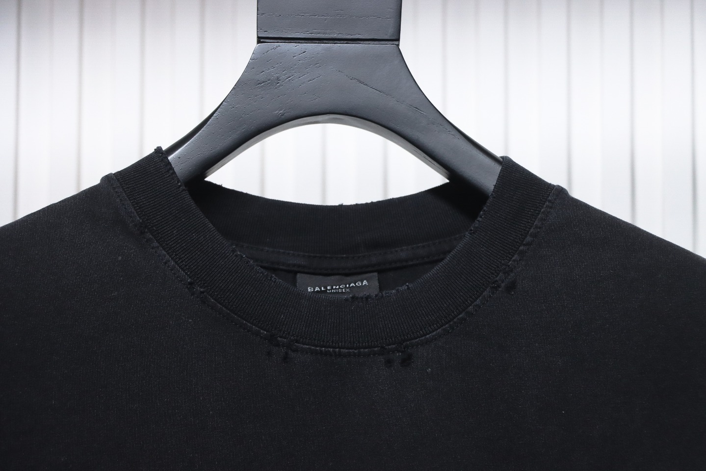 Balenciaga Masking Tape Crew Neck Long Sleeve T Black