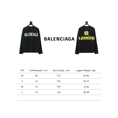Balenciaga Masking Tape Crew Neck Long Sleeve T Black 02