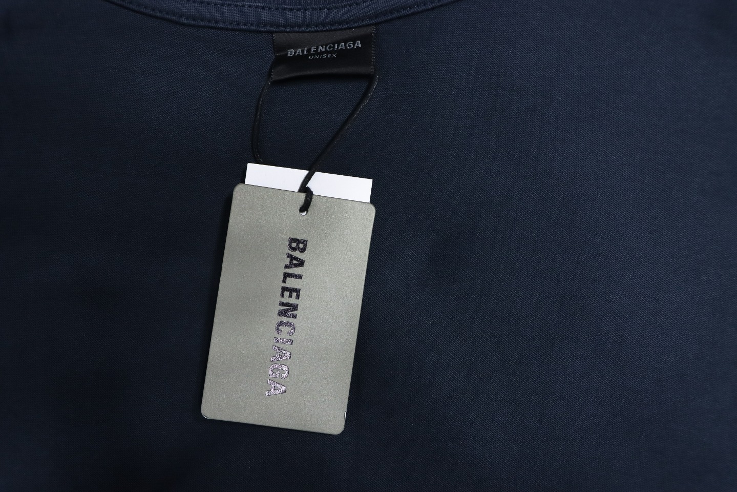 Balenciaga Masking Tape Crew Neck Long Sleeve T Dark Blue