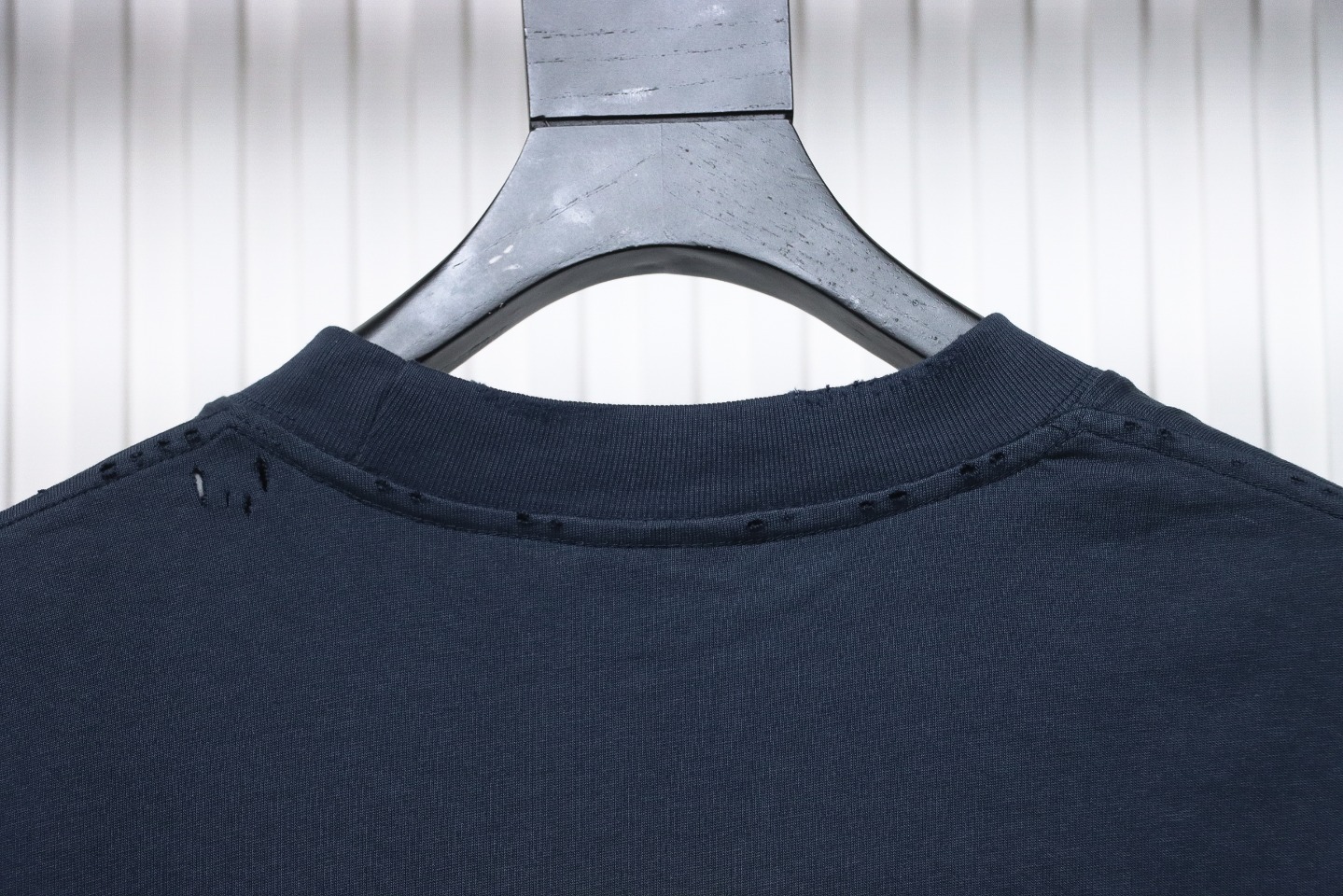 Balenciaga Masking Tape Crew Neck Long Sleeve T Dark Blue
