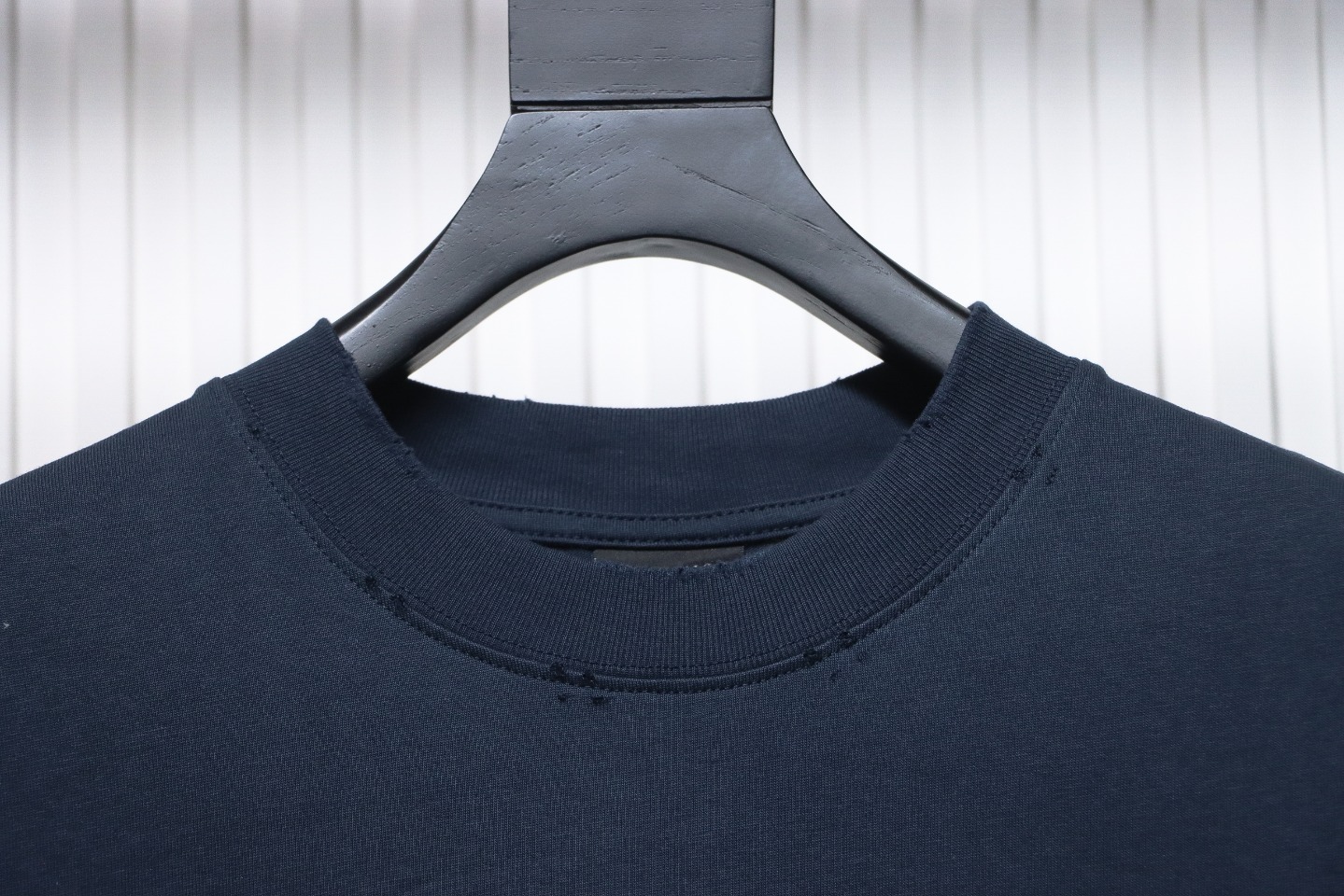 Balenciaga Masking Tape Crew Neck Long Sleeve T Dark Blue