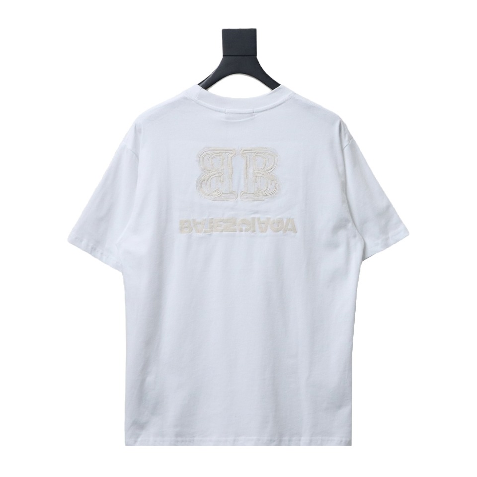Balenciaga New BB Reverse Letter Embroidered Short-Sleeved T-shirt
