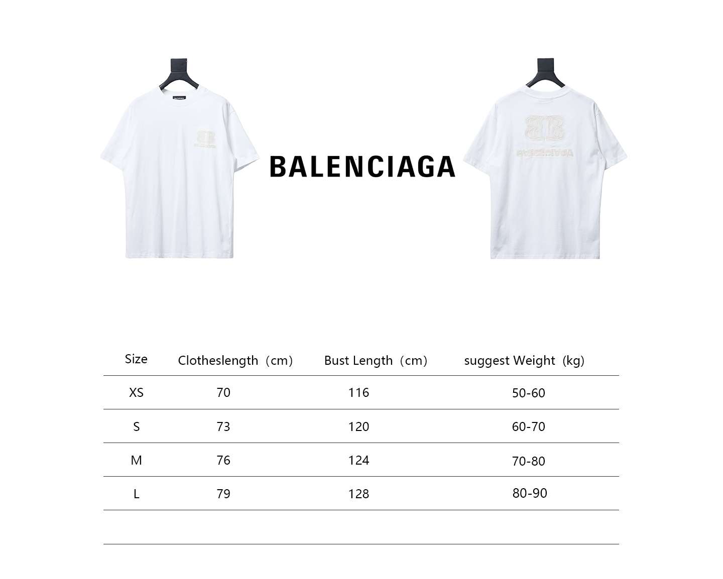 Balenciaga New BB Reverse Letter Embroidered Short-Sleeved T-shirt