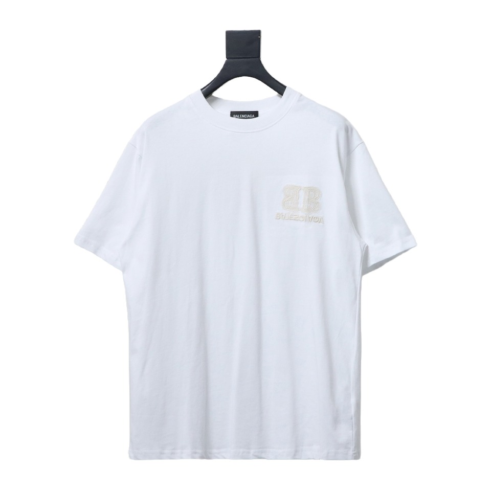 Balenciaga New BB Reverse Letter Embroidered Short-Sleeved T-shirt