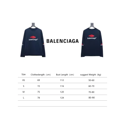 Balenciaga New M Logo LOGO Letter Embroidery Long Sleeves Blue 02