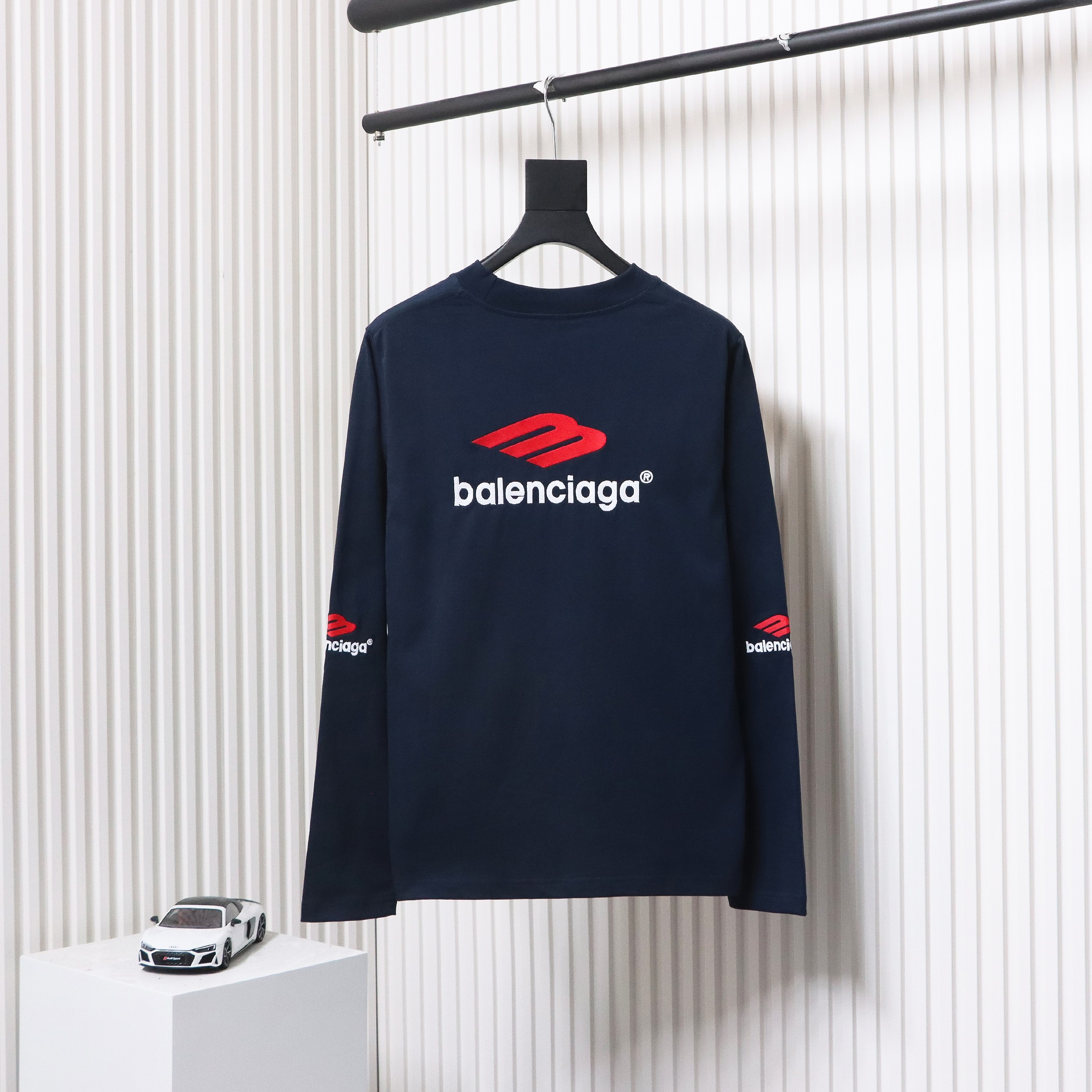 Balenciaga New M Logo LOGO Letter Embroidery Long Sleeves Blue