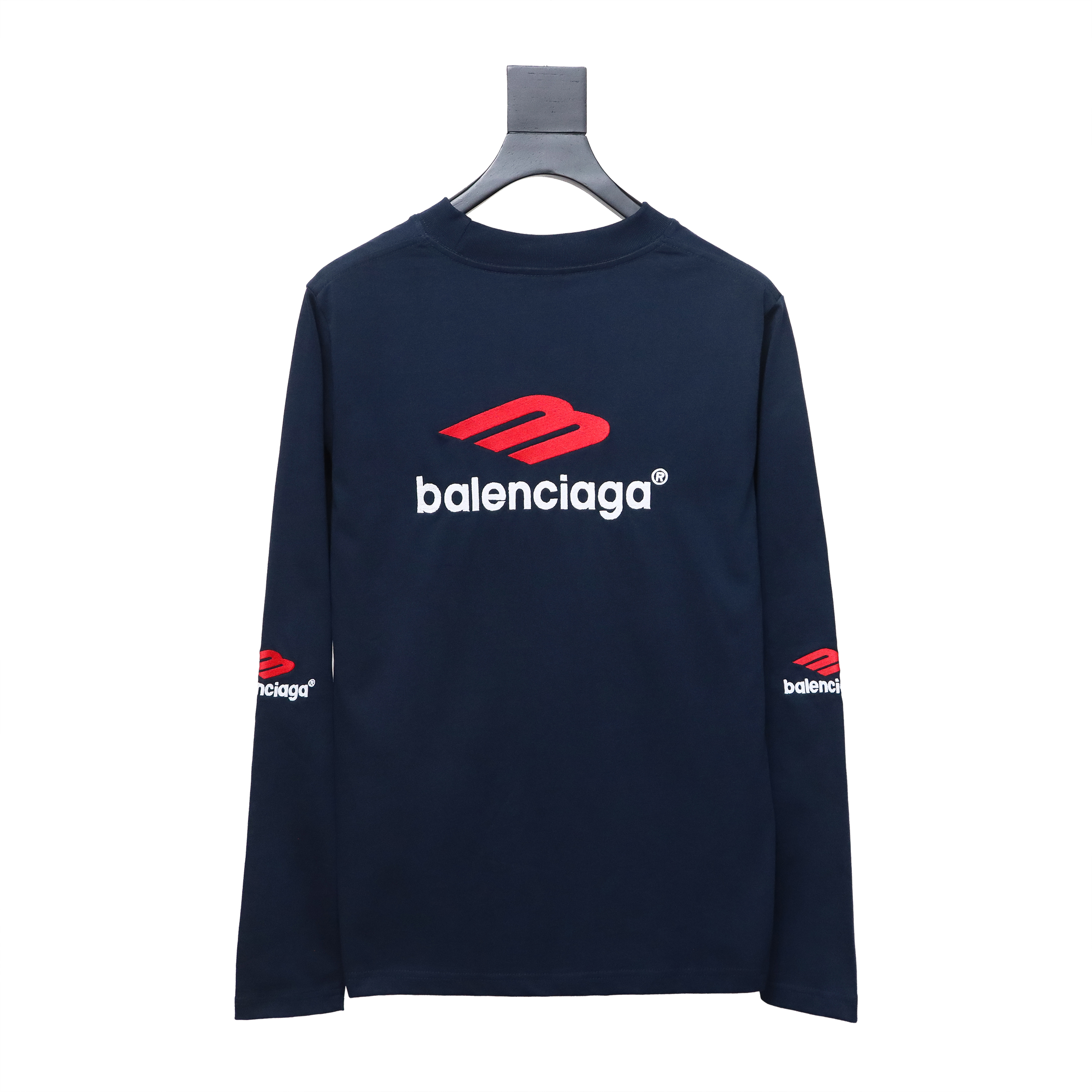 Balenciaga New M Logo LOGO Letter Embroidery Long Sleeves Blue