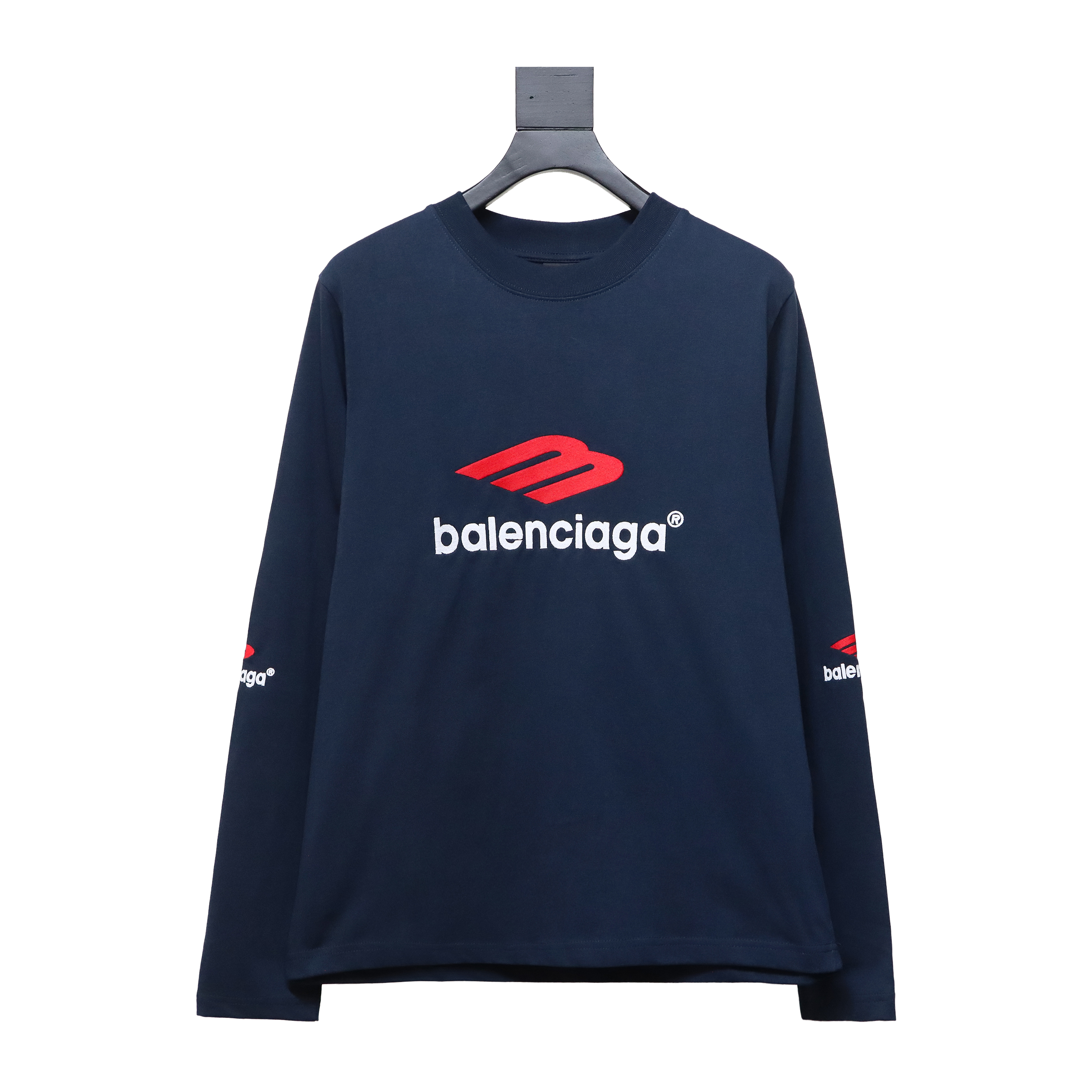 Balenciaga New M Logo LOGO Letter Embroidery Long Sleeves Blue