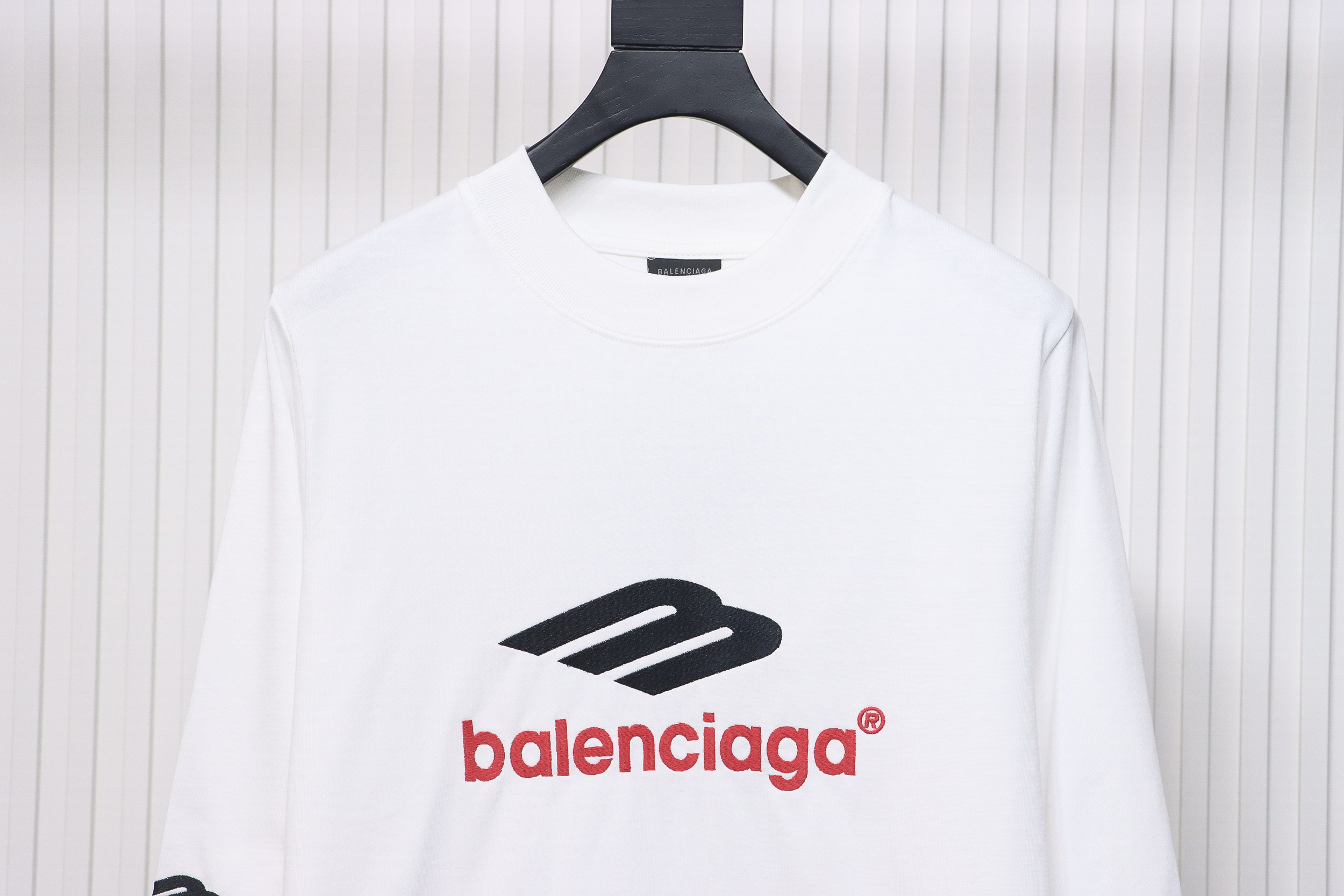 Balenciaga New M Logo LOGO Letter Embroidery Long Sleeves White