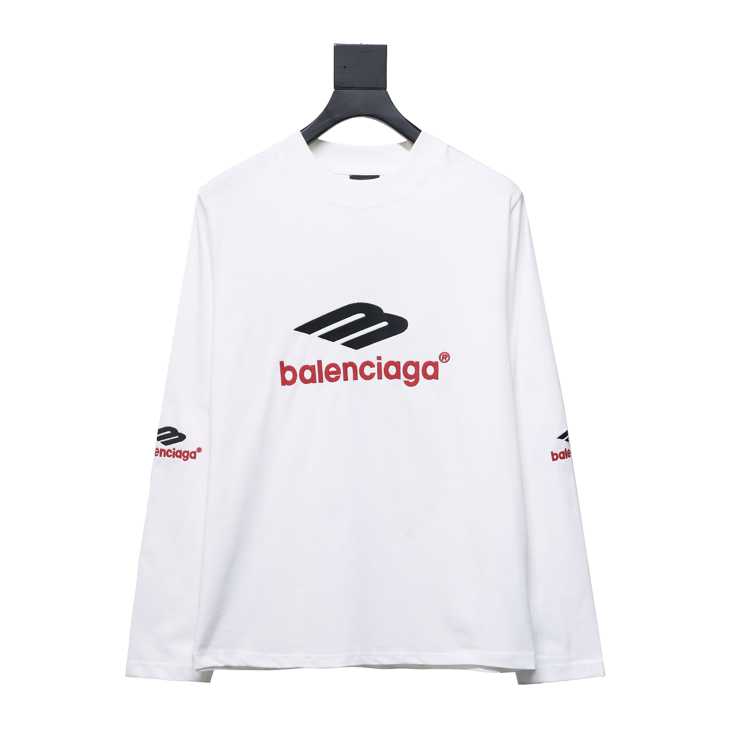 Balenciaga New M Logo LOGO Letter Embroidery Long Sleeves White