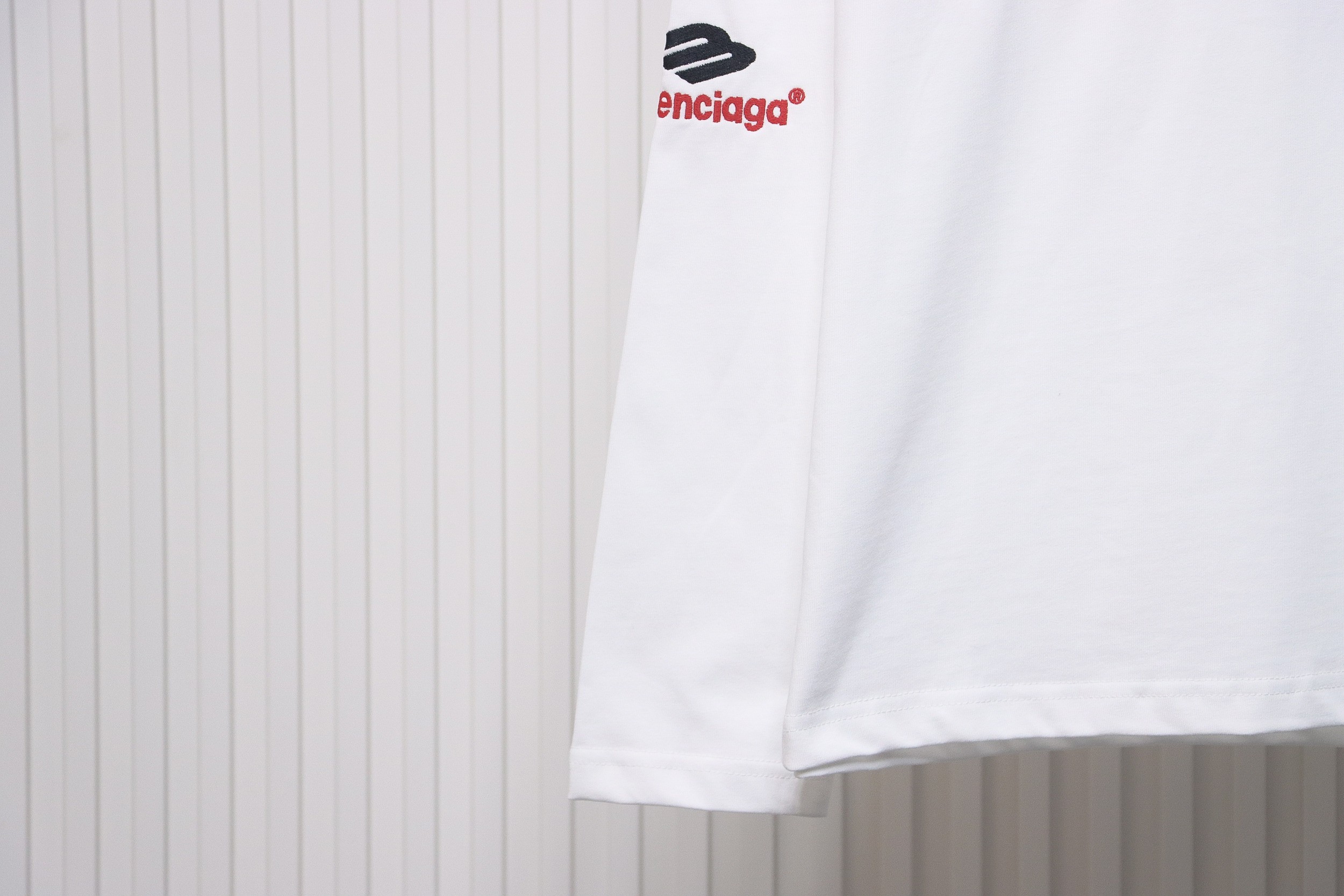 Balenciaga New M Logo LOGO Letter Embroidery Long Sleeves White