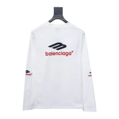 Balenciaga New M Logo LOGO Letter Embroidery Long Sleeves White 02