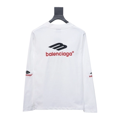 Balenciaga New M Logo LOGO Letter Embroidery Long Sleeves White 02