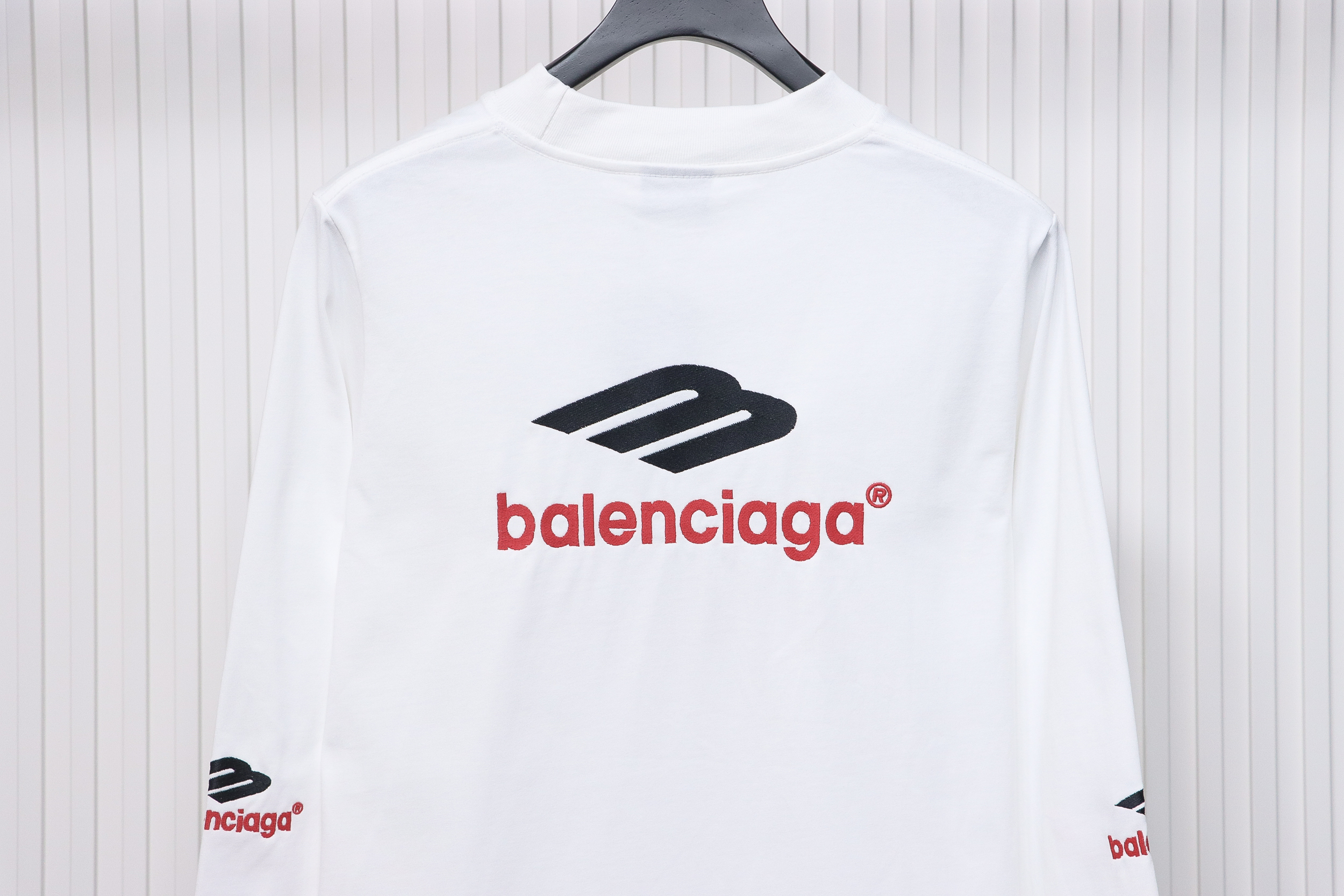 Balenciaga New M Logo LOGO Letter Embroidery Long Sleeves White