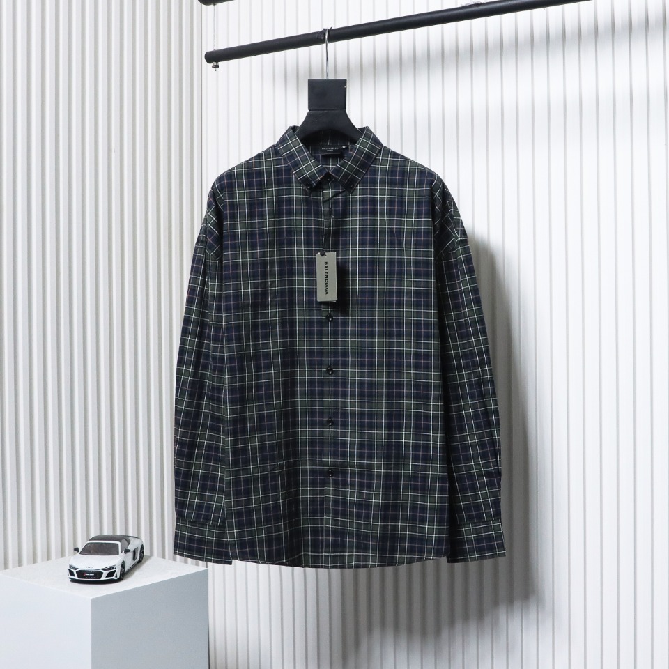Balenciaga Plaid Print Shirt