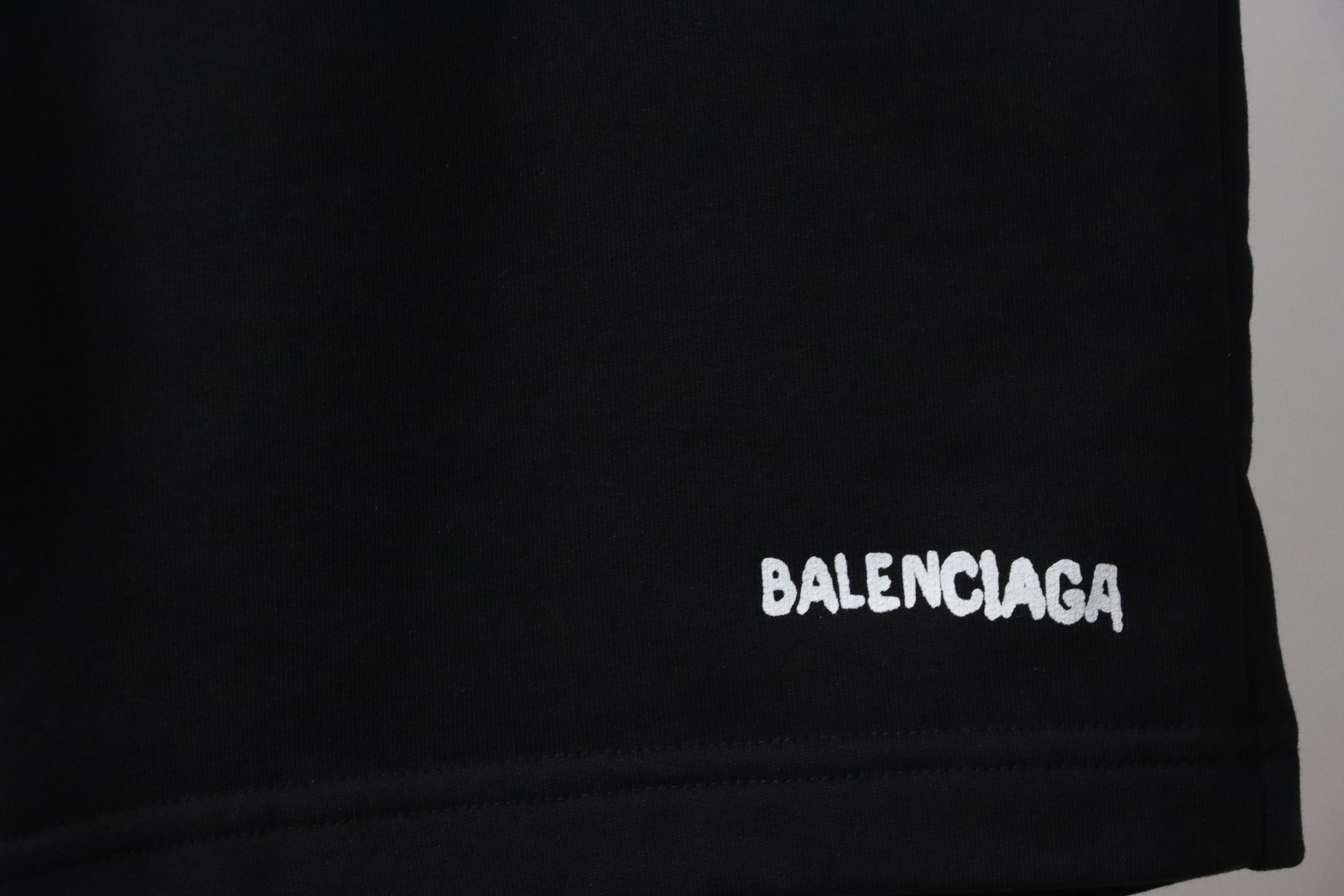 Balenciaga Reverse Logo Embroidered Lettering Shorts
