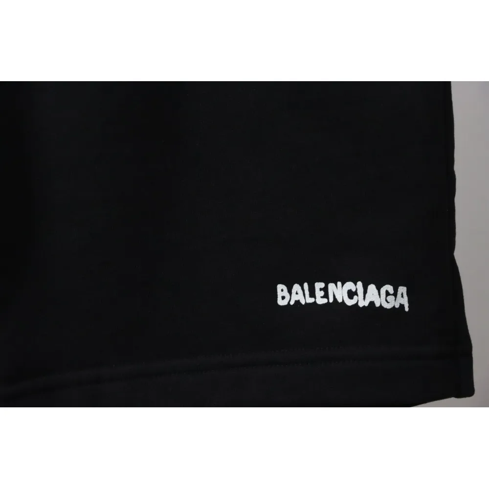 Balenciaga Reverse Logo Embroidered Lettering Shorts