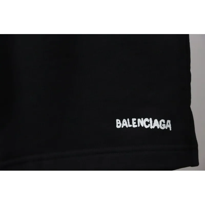 Balenciaga Reverse Logo Embroidered Lettering Shorts