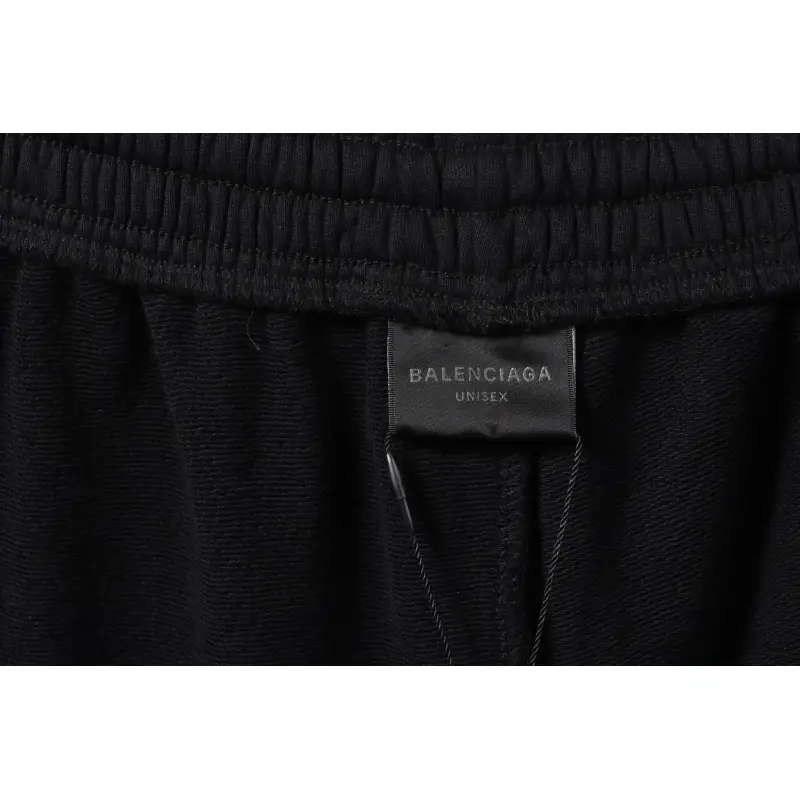Balenciaga Reverse Logo Embroidered Lettering Shorts
