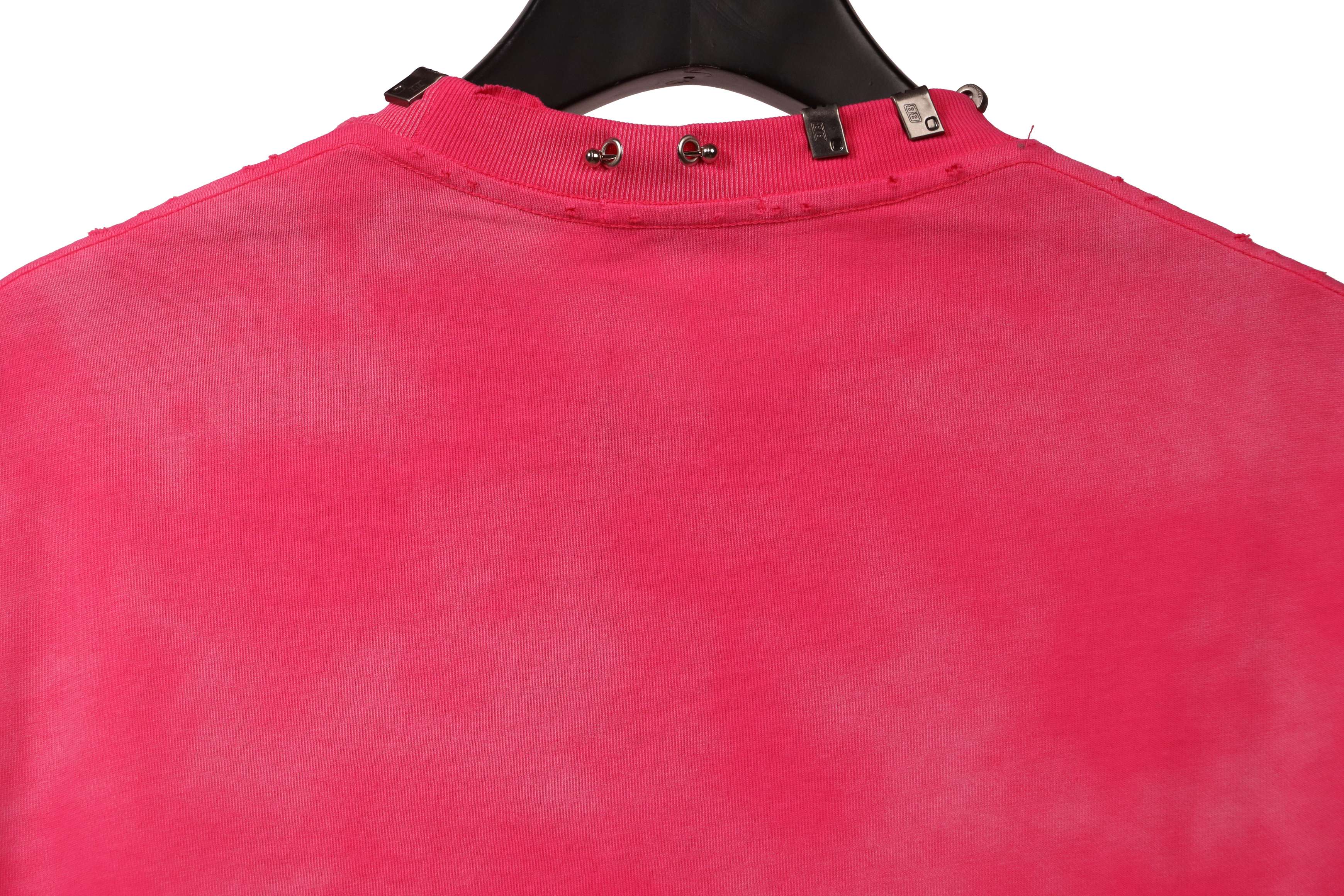 Balenciaga Rivet Pierced Washed Hole Short Sleeves Pink