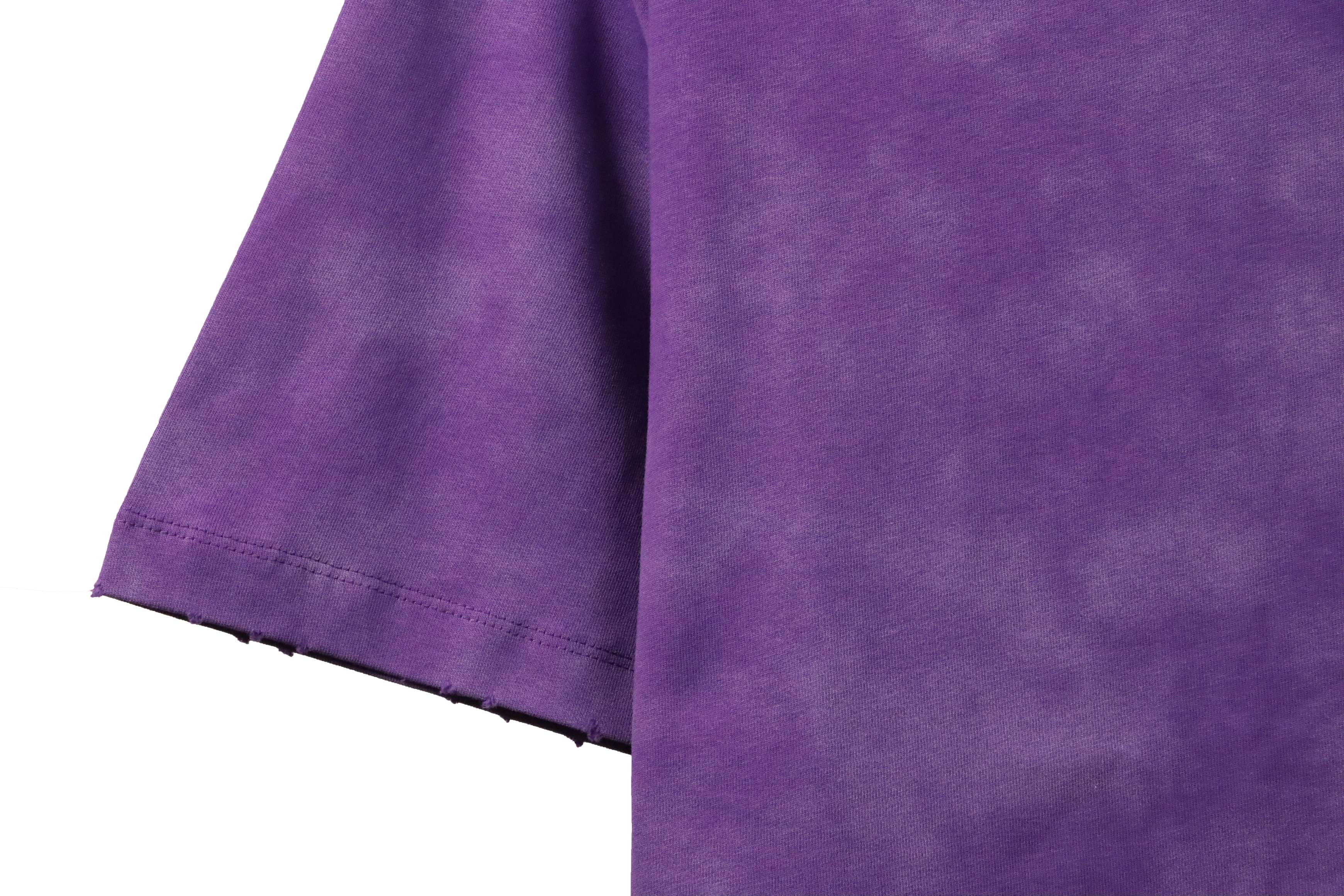 Balenciaga Rivet Pierced Washed Hole Short Sleeves Purple