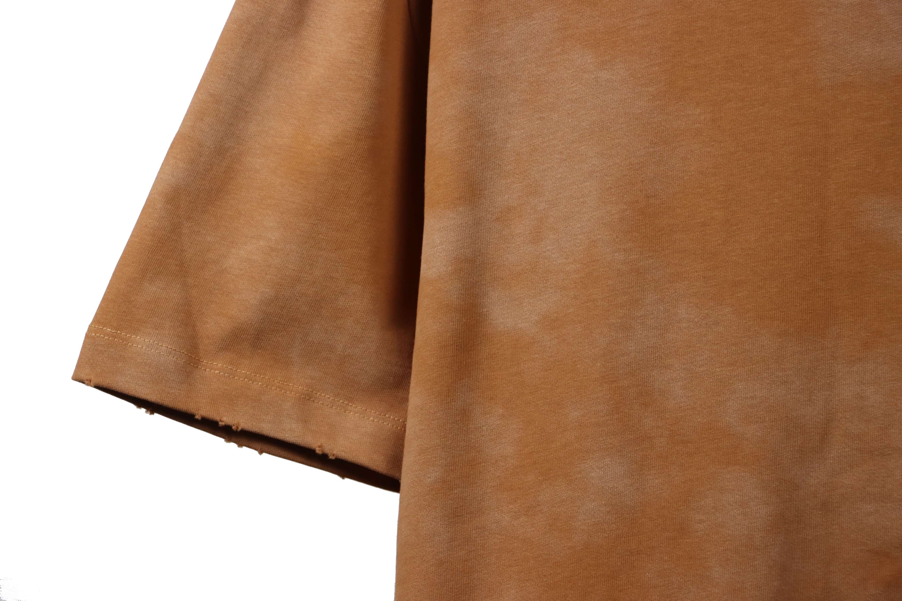 Balenciaga Rivet Pierced Washed Hole Short Sleeves Yellow