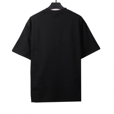 Balenciaga Simple Graffiti Small Letters Short Sleeve Black 02