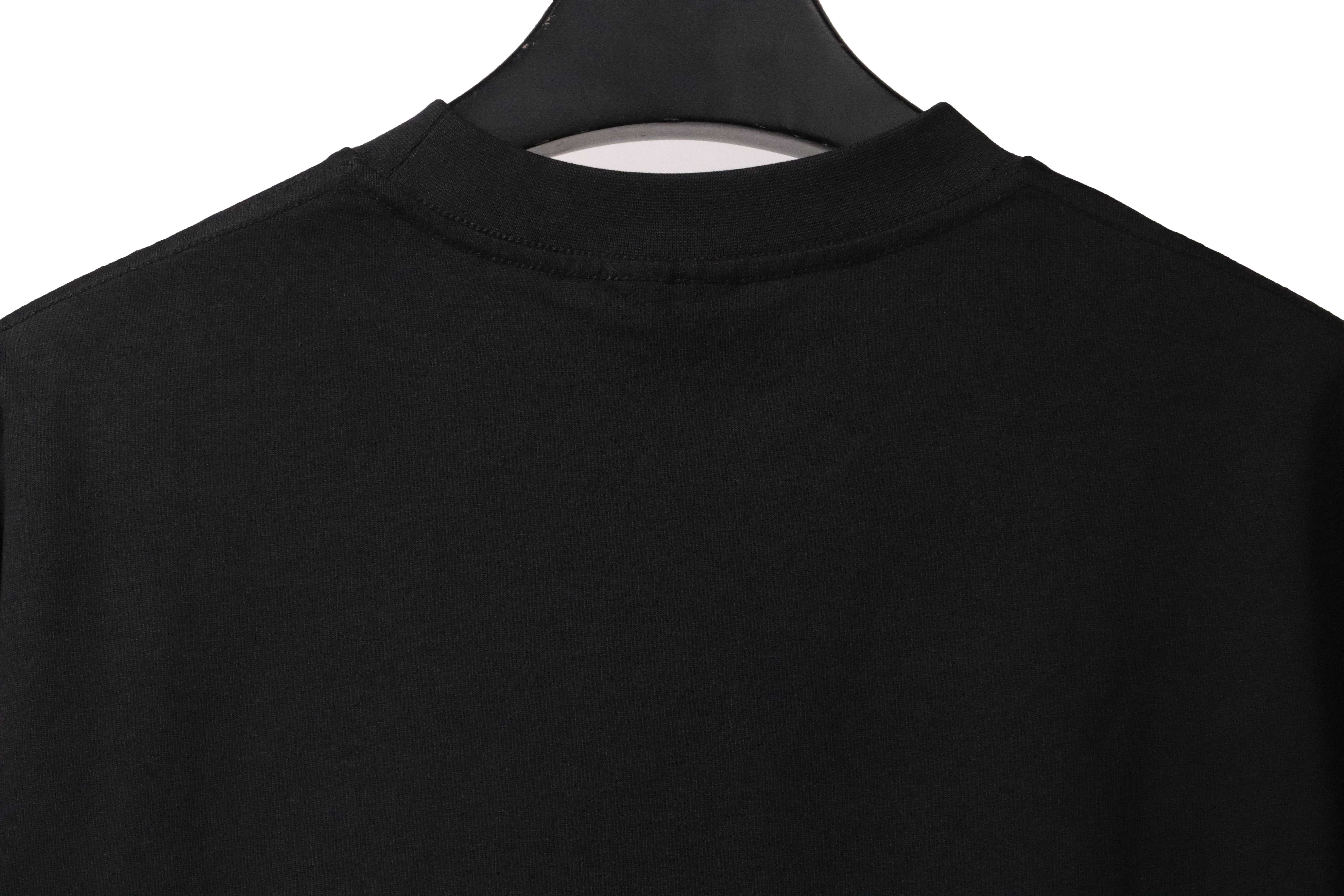 Balenciaga Simple Graffiti Small Letters Short Sleeve Black