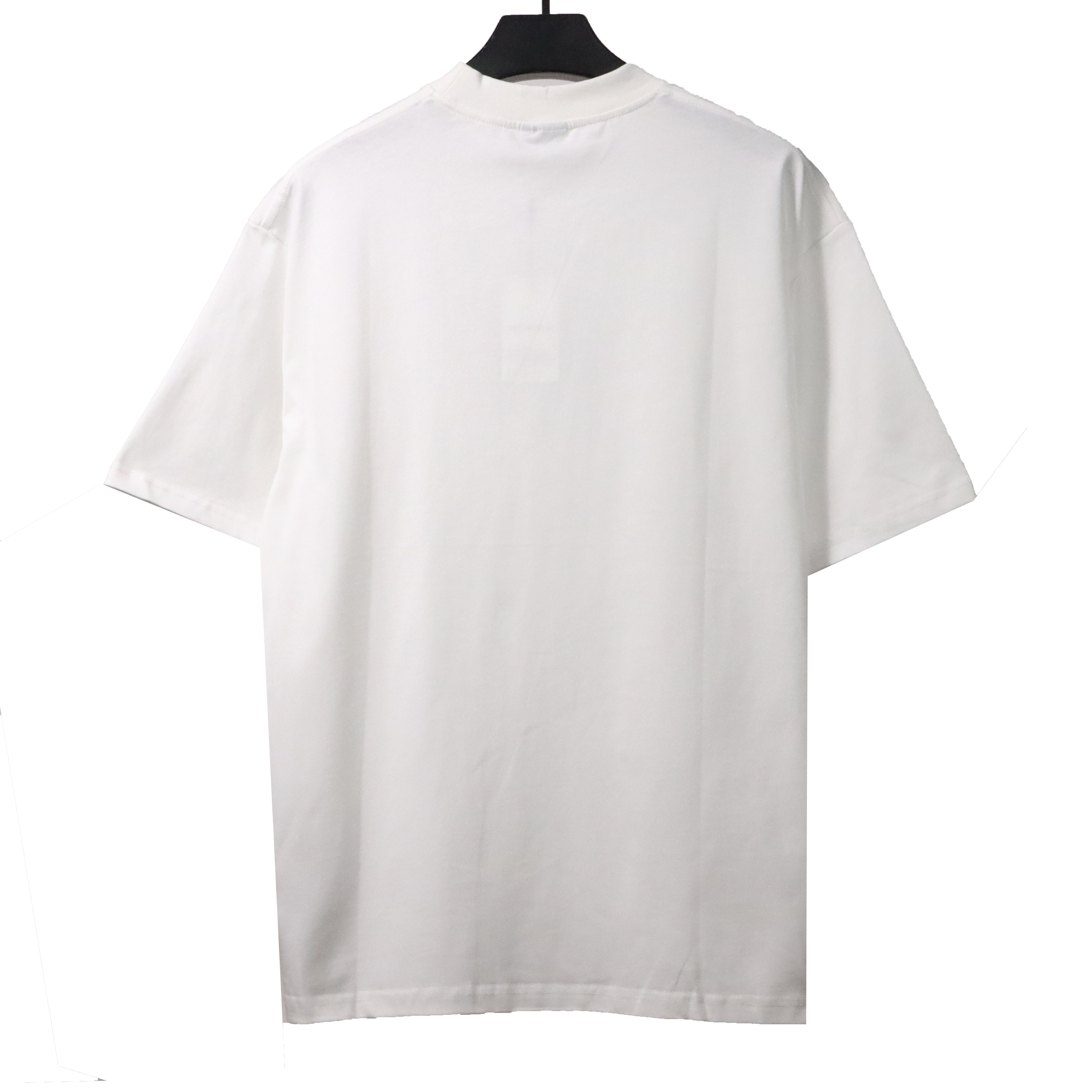 Balenciaga Simple Graffiti Small Letters Short Sleeve White