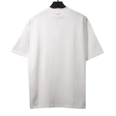Balenciaga Simple Graffiti Small Letters Short Sleeve White 02