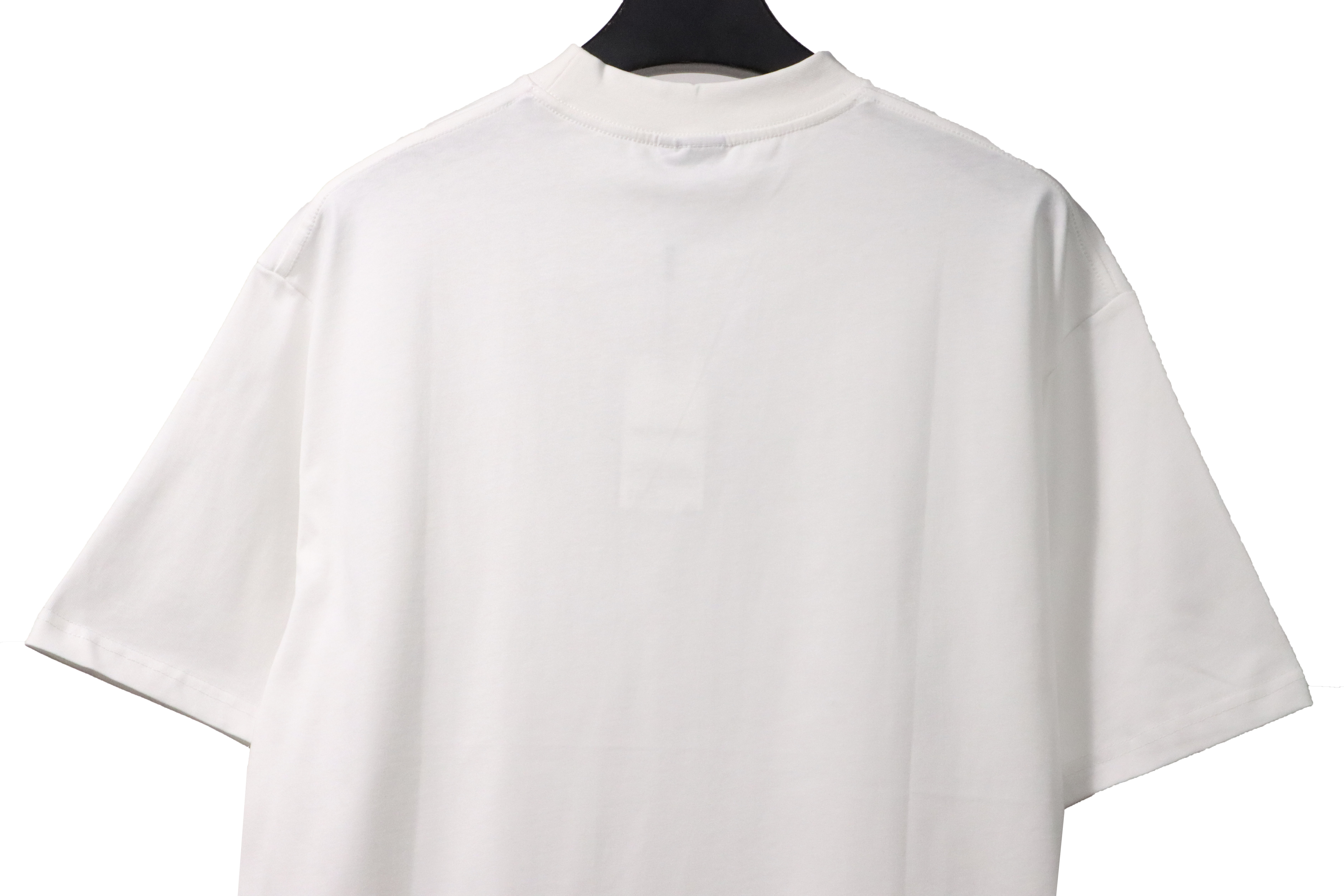 Balenciaga Simple Graffiti Small Letters Short Sleeve White