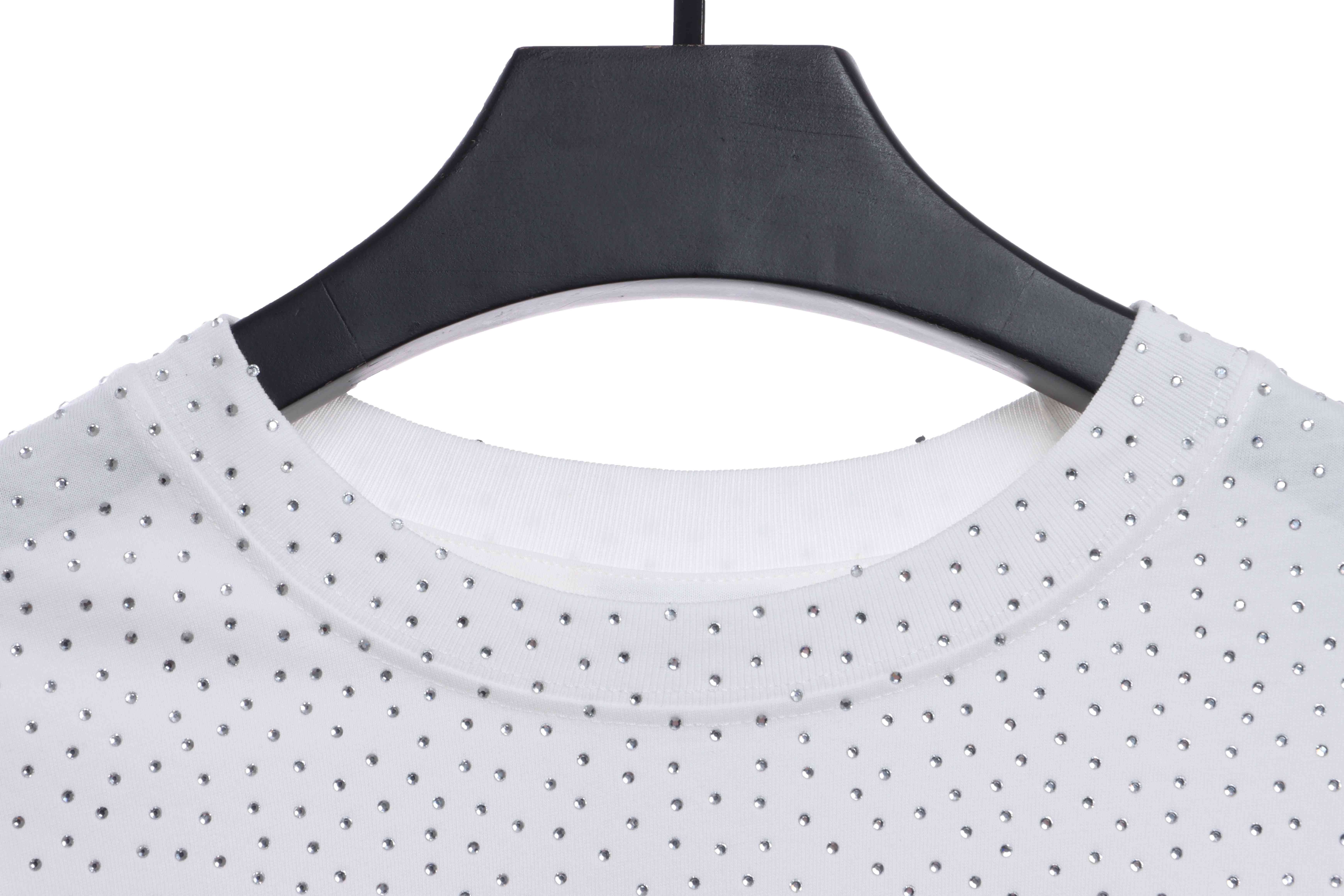 Balenciaga Starry Rhinestone Distressed Short Sleeves