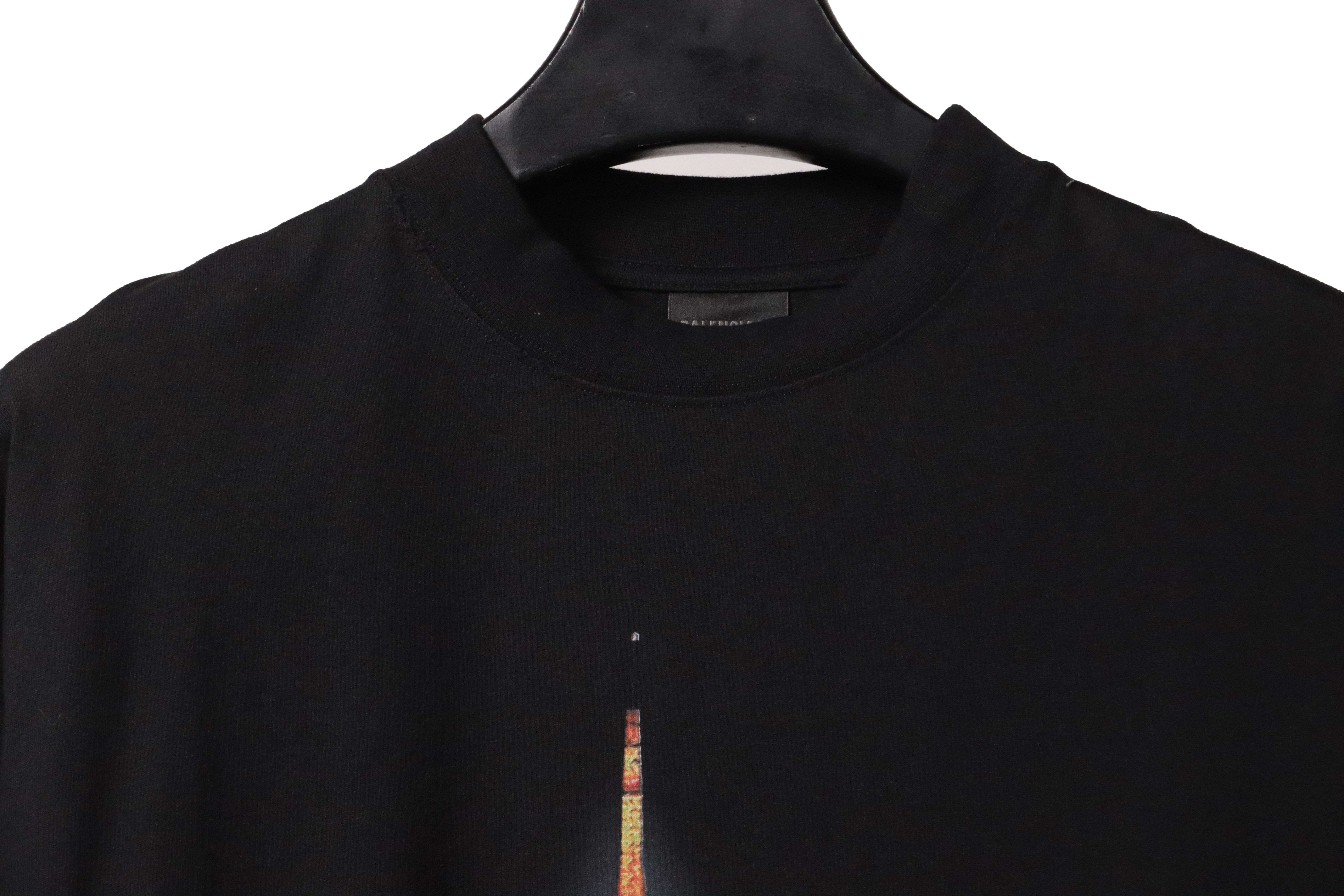 Balenciaga Tokyo Tower Night View Short Sleeve Black