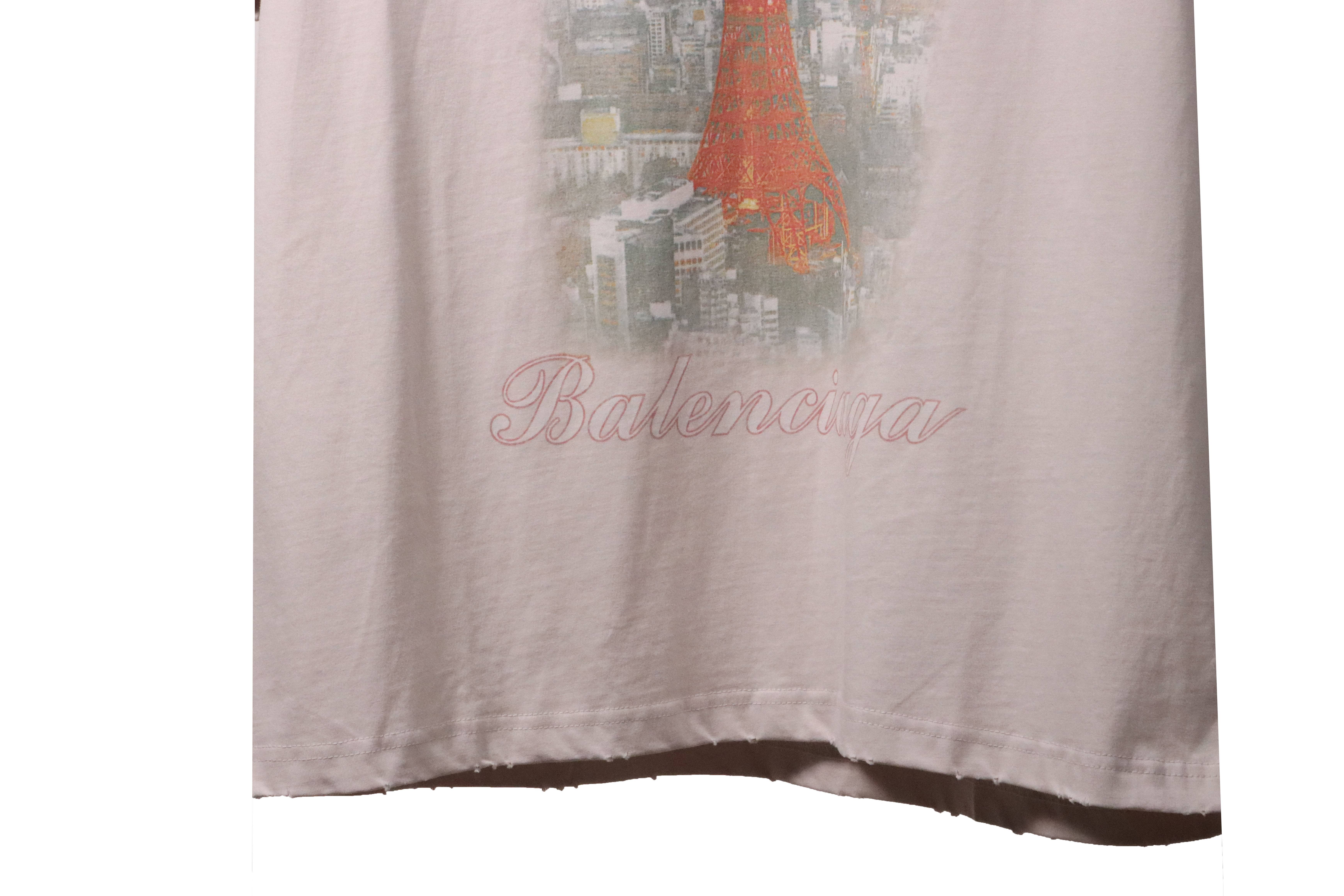 Balenciaga Tokyo Tower Night View Short Sleeve White