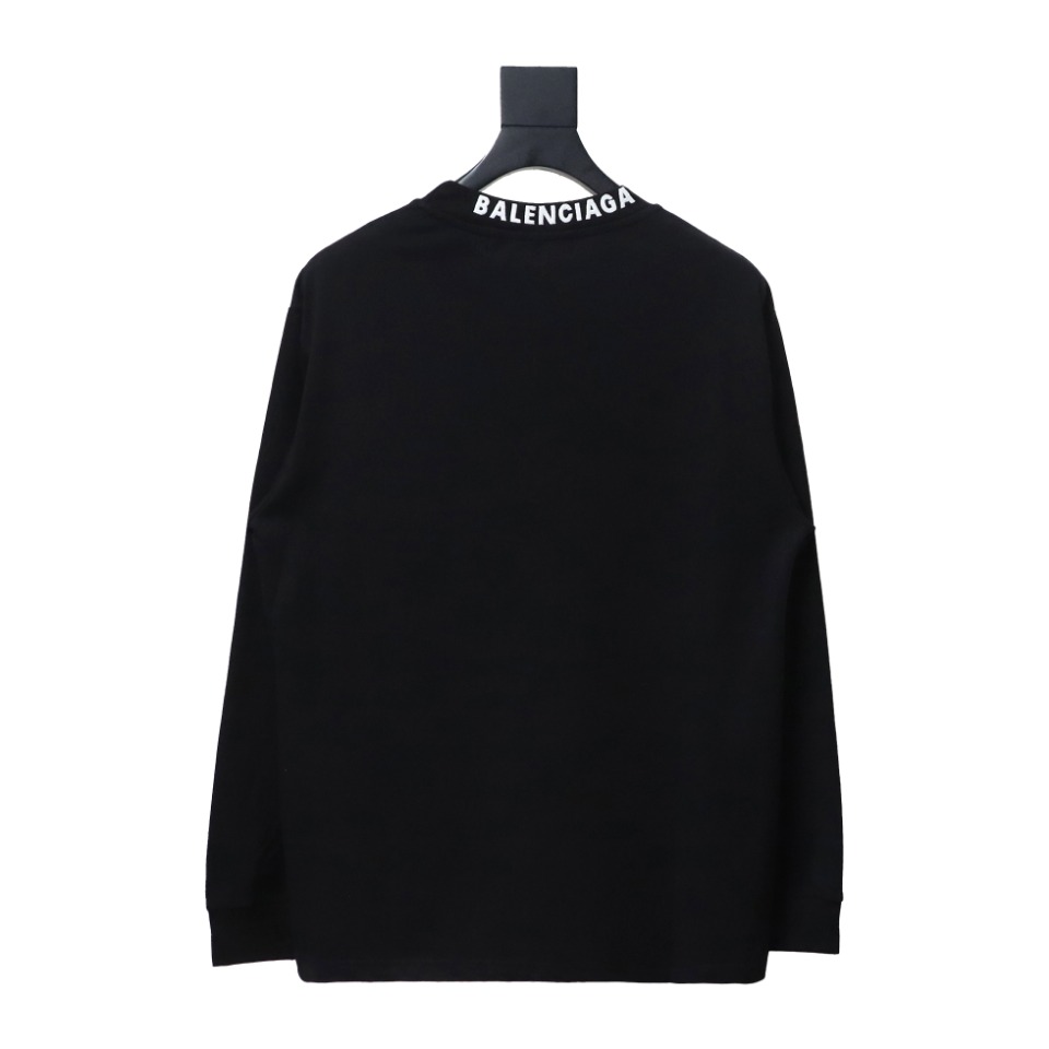 Balenciaga White Ink Direct Spray Love Long Sleeve T Black