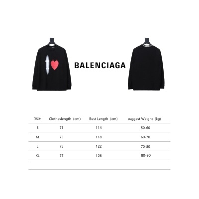 Balenciaga White Ink Direct Spray Love Long Sleeve T Black 02