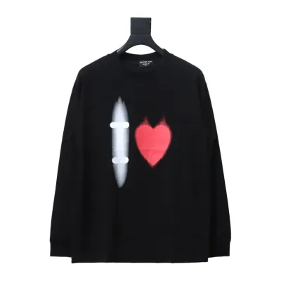 Balenciaga White Ink Direct Spray Love Long Sleeve T Black 01