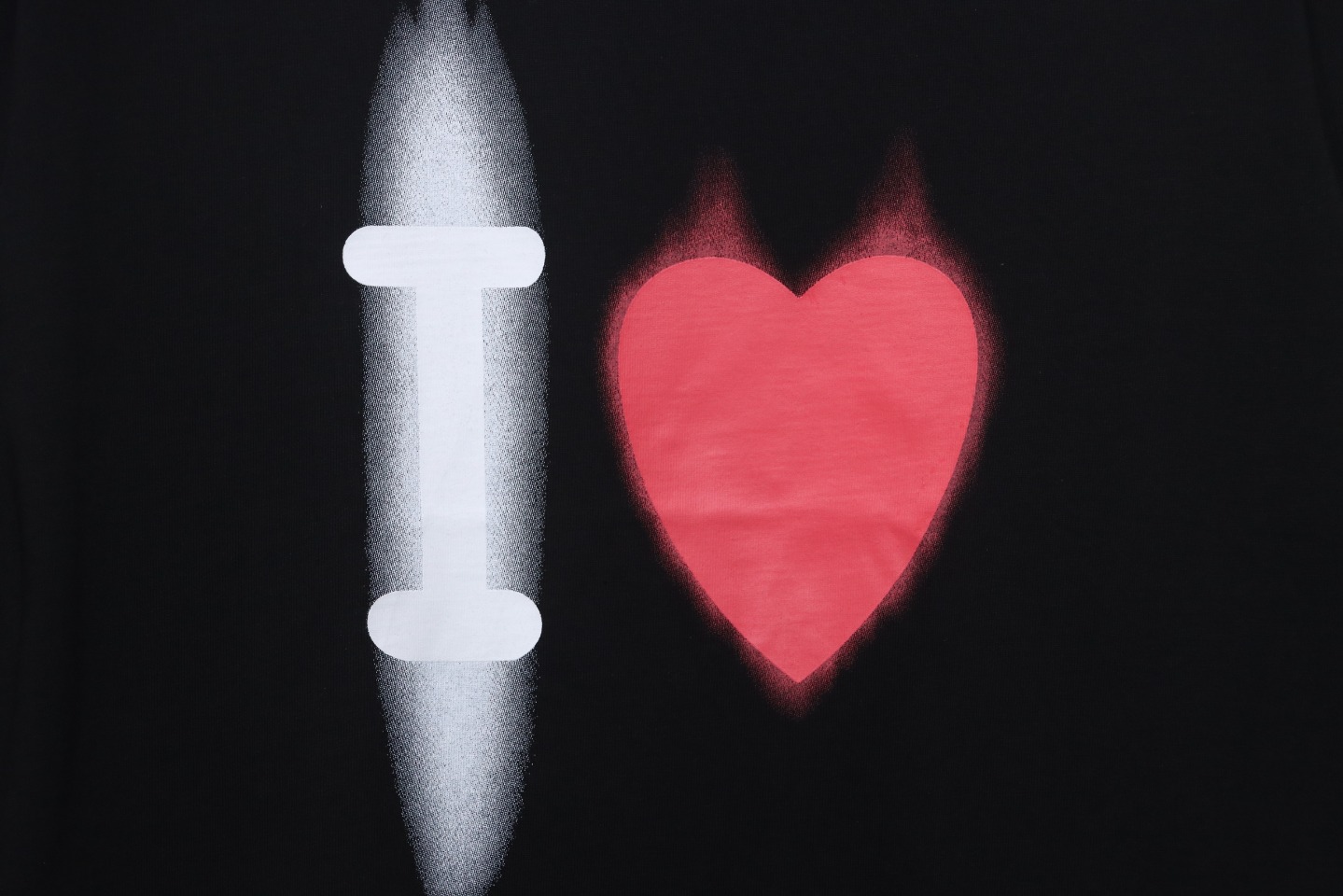 Balenciaga White Ink Direct Spray Love Long Sleeve T Black