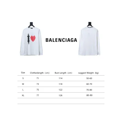 Balenciaga White Ink Direct Spray Love Long Sleeve T White 02