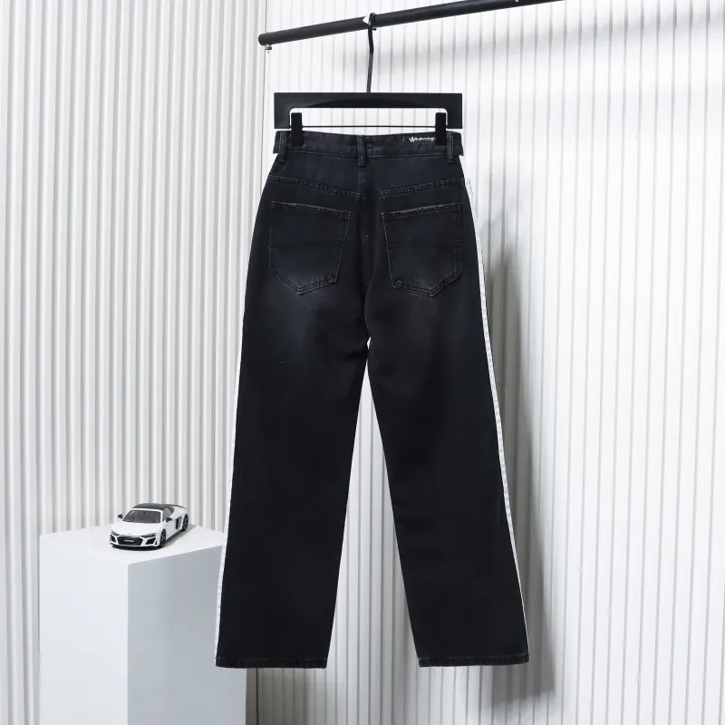 Balenciaga x Adidas Three-Bar Washed Jeans Black