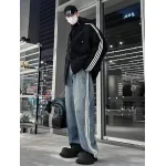 Balenciaga x Adidas Three-Bar Washed Jeans Blue