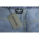 Balenciaga x Adidas Three-Bar Washed Jeans Blue