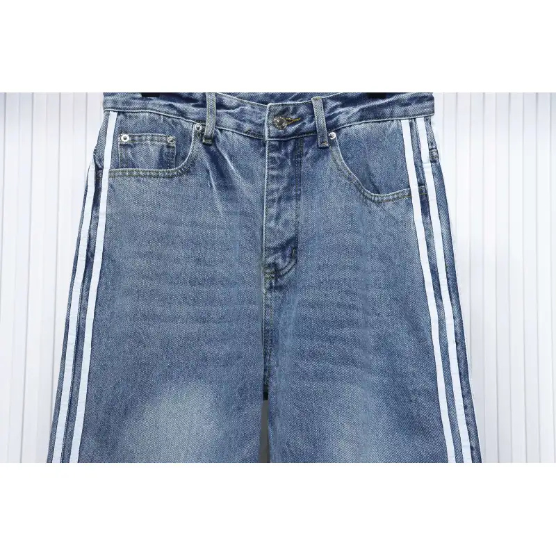 Balenciaga x Adidas Three-Bar Washed Jeans Blue