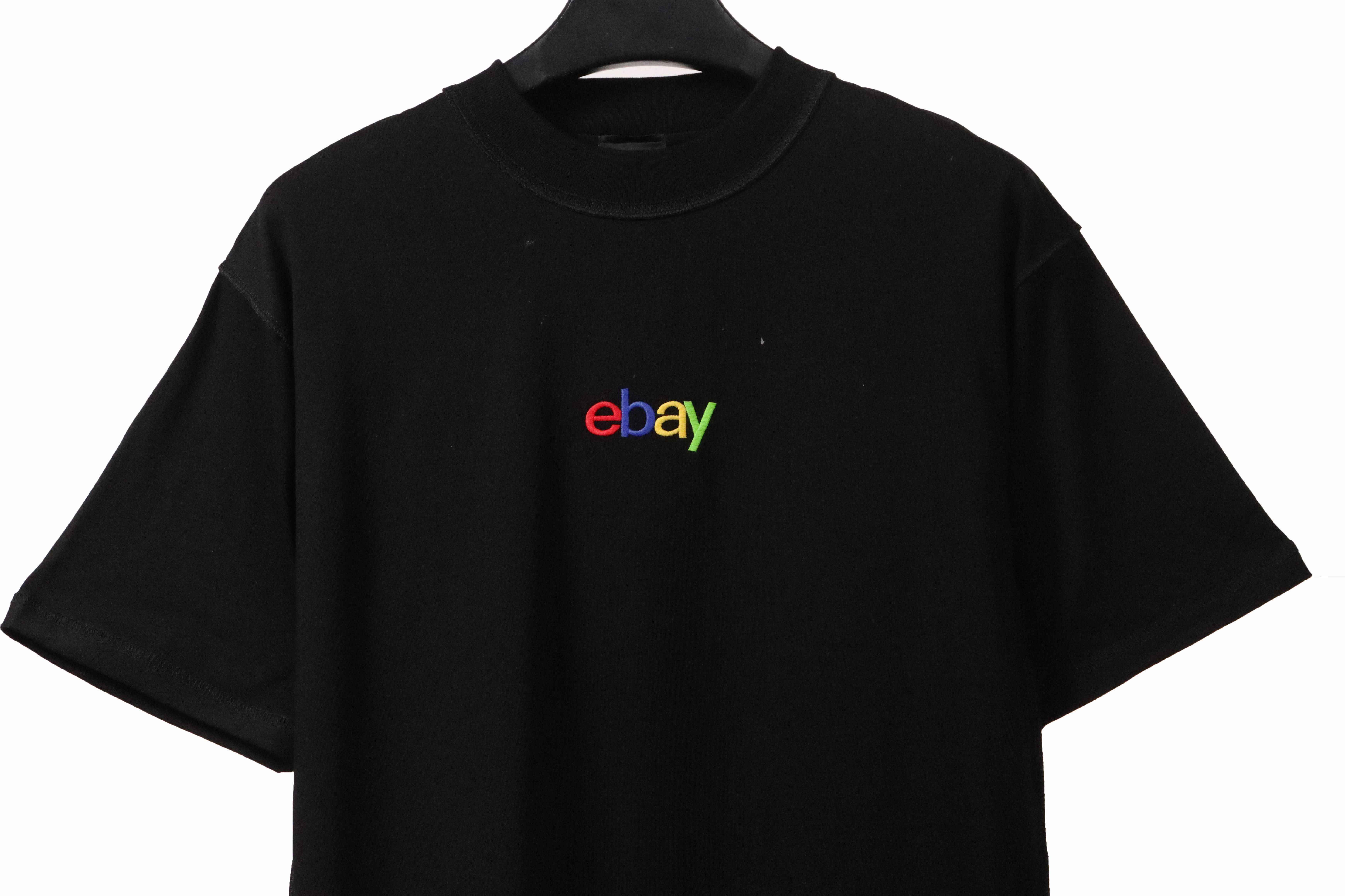 Balenciaga x eBay Embroidered Letter Short Sleeves Black