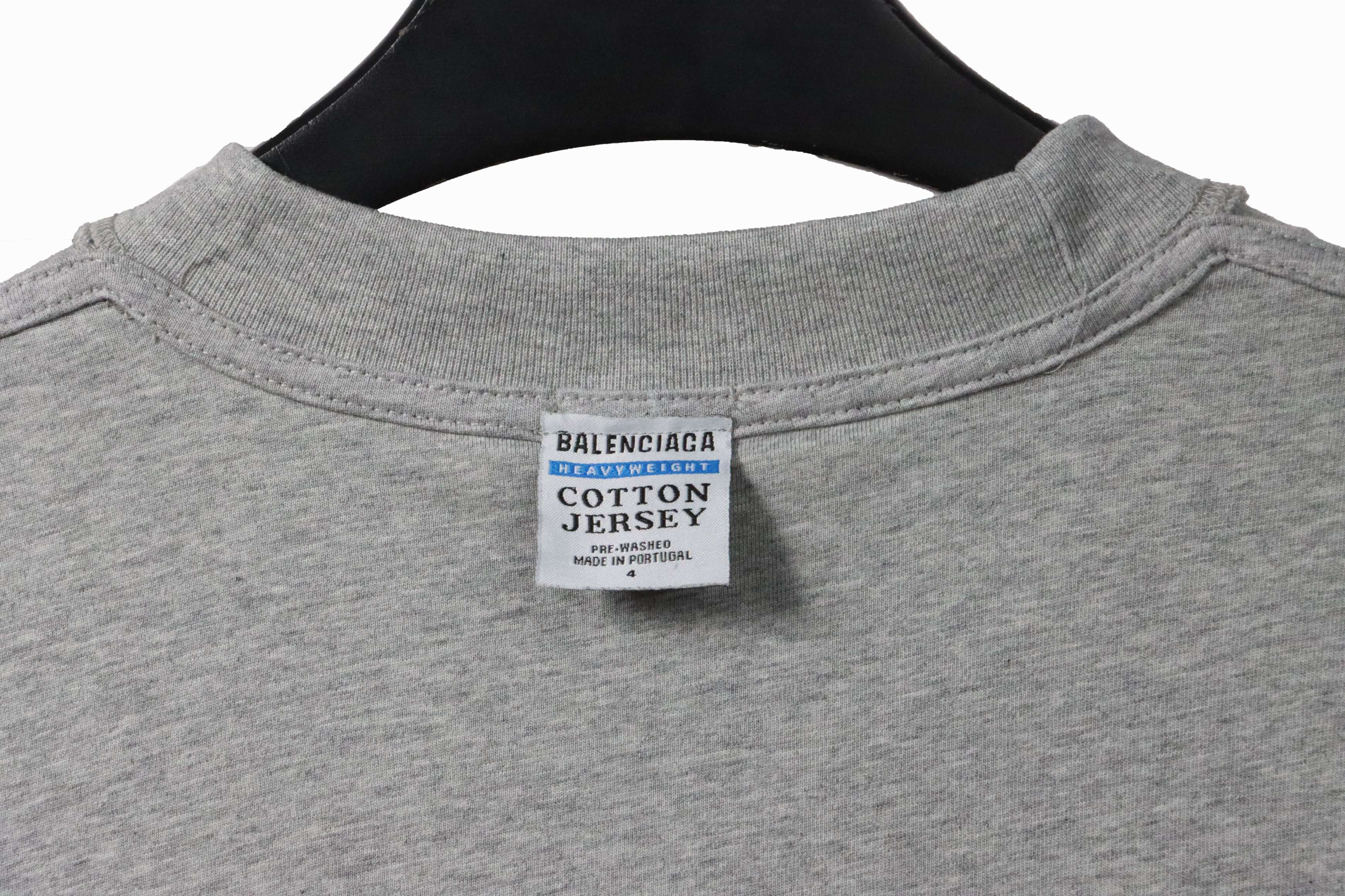 Balenciaga x eBay Embroidered Letter Short Sleeves Gray