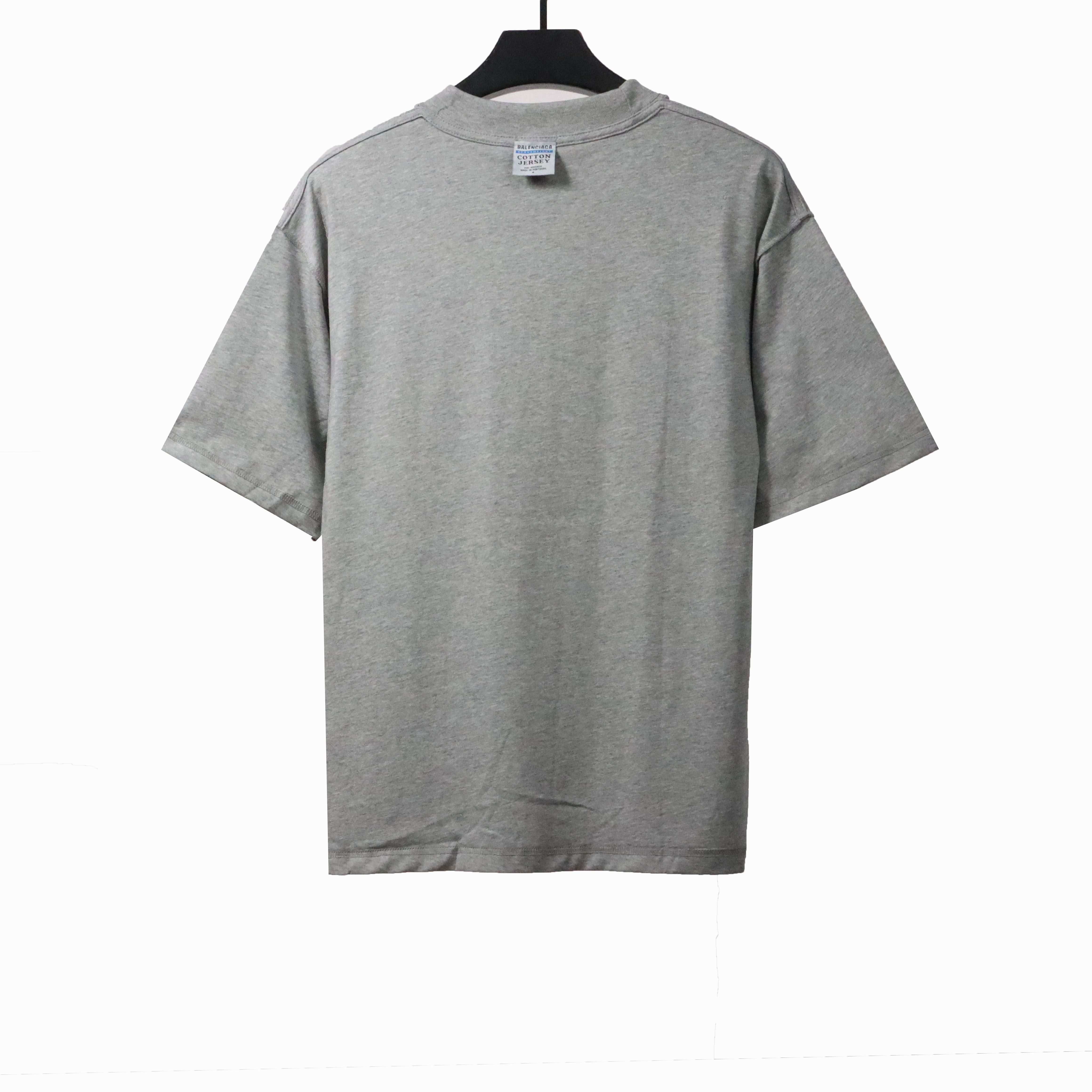 Balenciaga x eBay Embroidered Letter Short Sleeves Gray