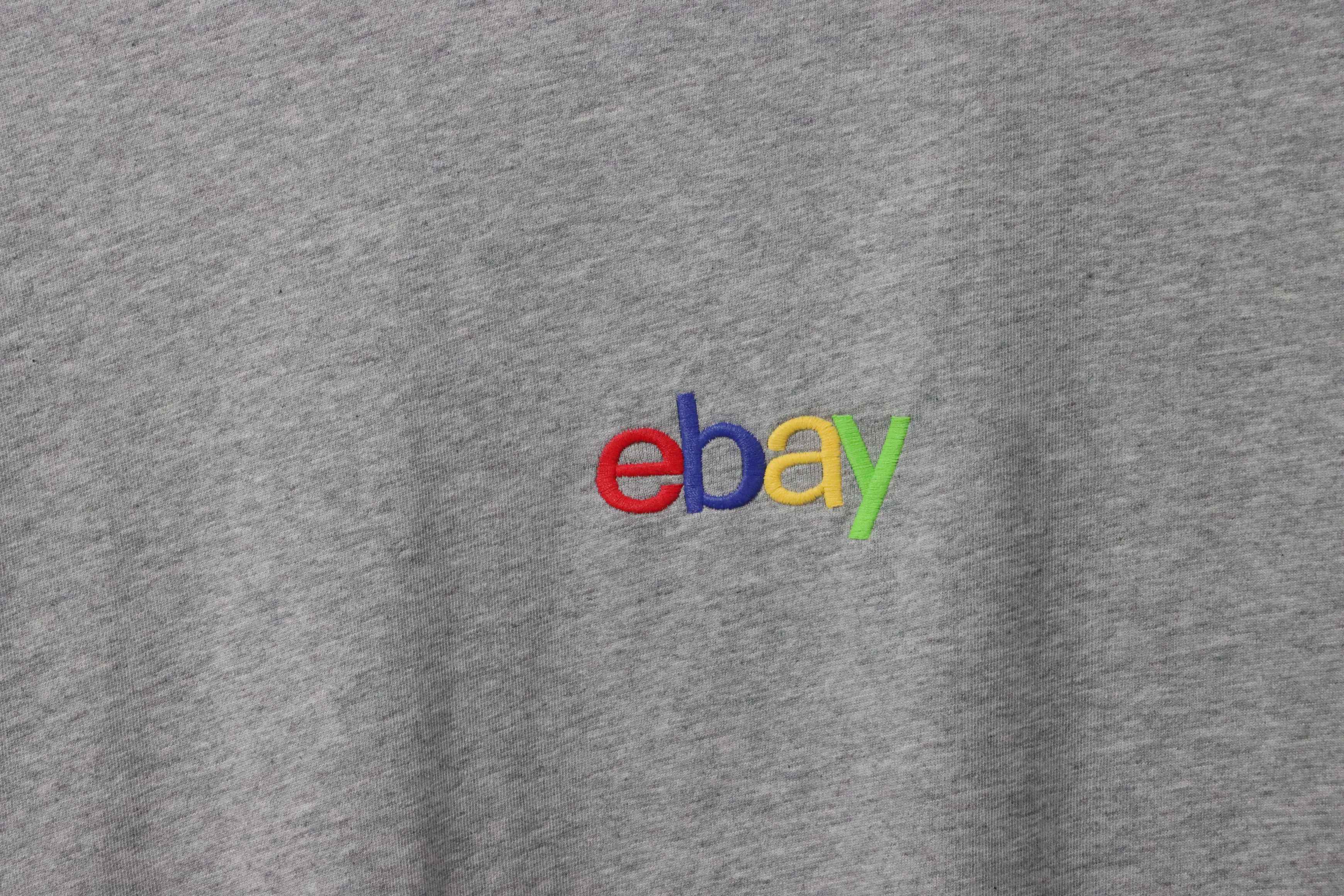 Balenciaga x eBay Embroidered Letter Short Sleeves Gray