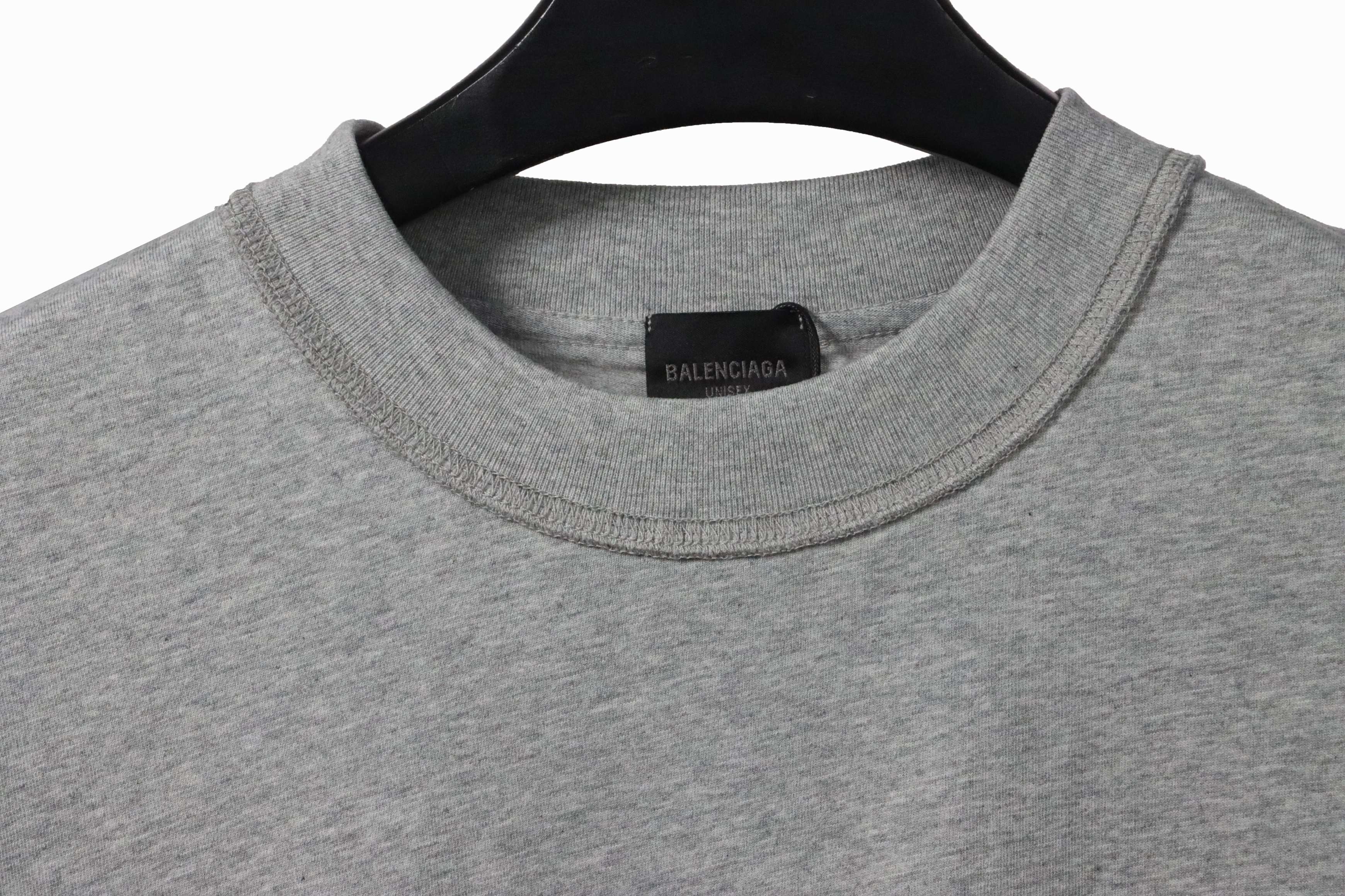 Balenciaga x eBay Embroidered Letter Short Sleeves Gray